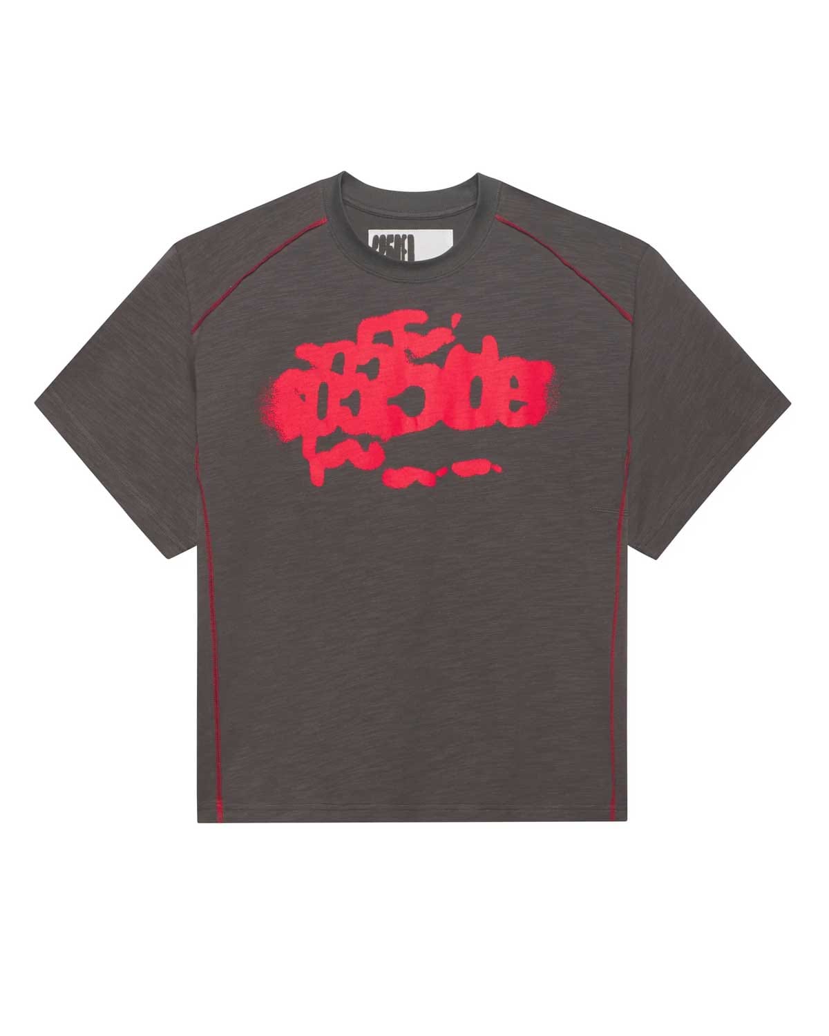 Sp5der Worldwide Sp5der Contrast Stitch Slub Tee Slate Grey