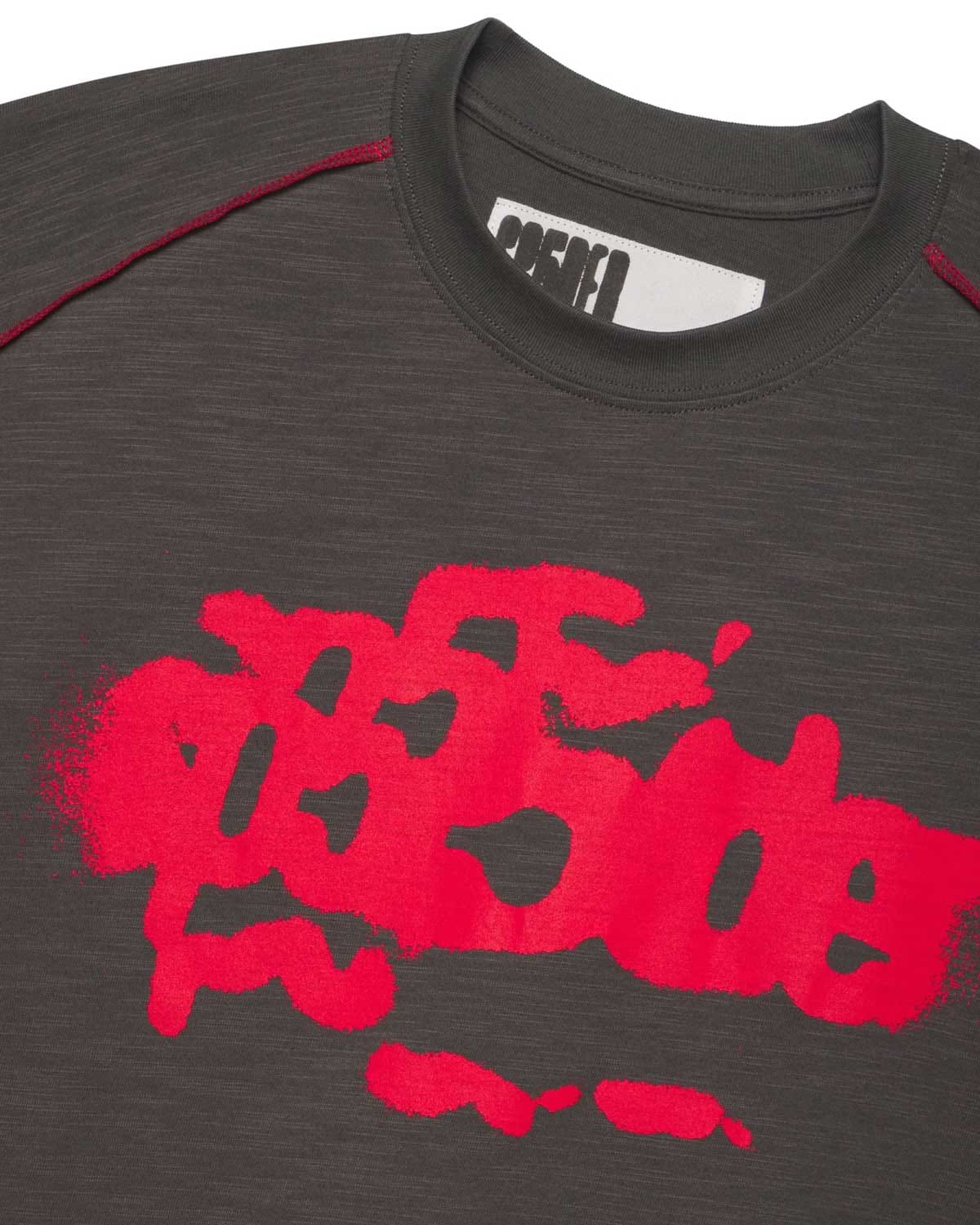 Sp5der Worldwide Sp5der Contrast Stitch Slub Tee Slate Grey