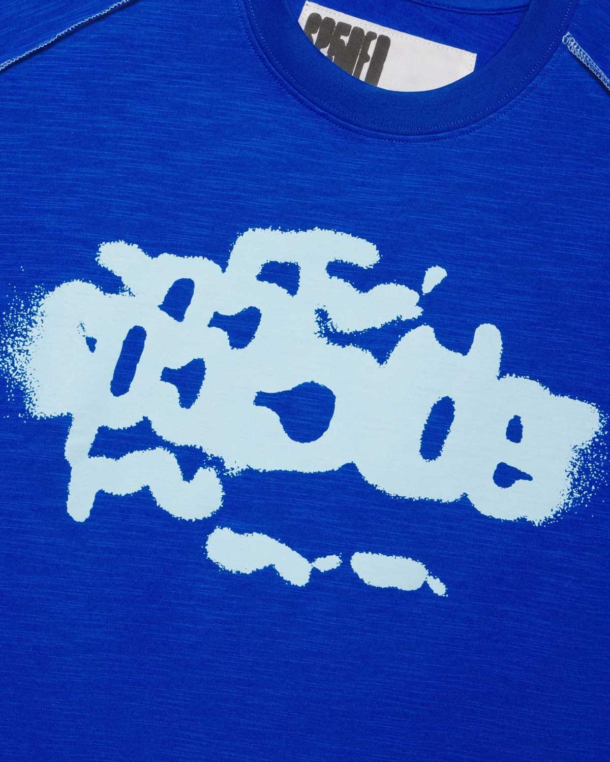 Sp5der Worldwide Sp5der Contrast Stitch Slub Tee Tory Blue