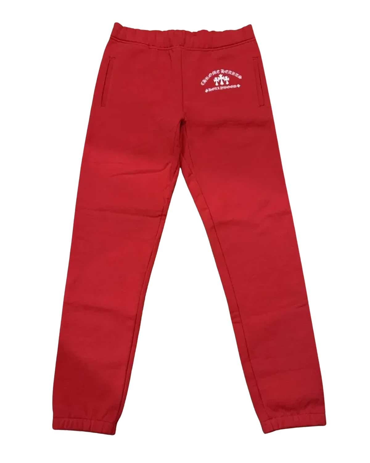 Chrome Hearts Triple Cross Embroidered Sweatpants Red