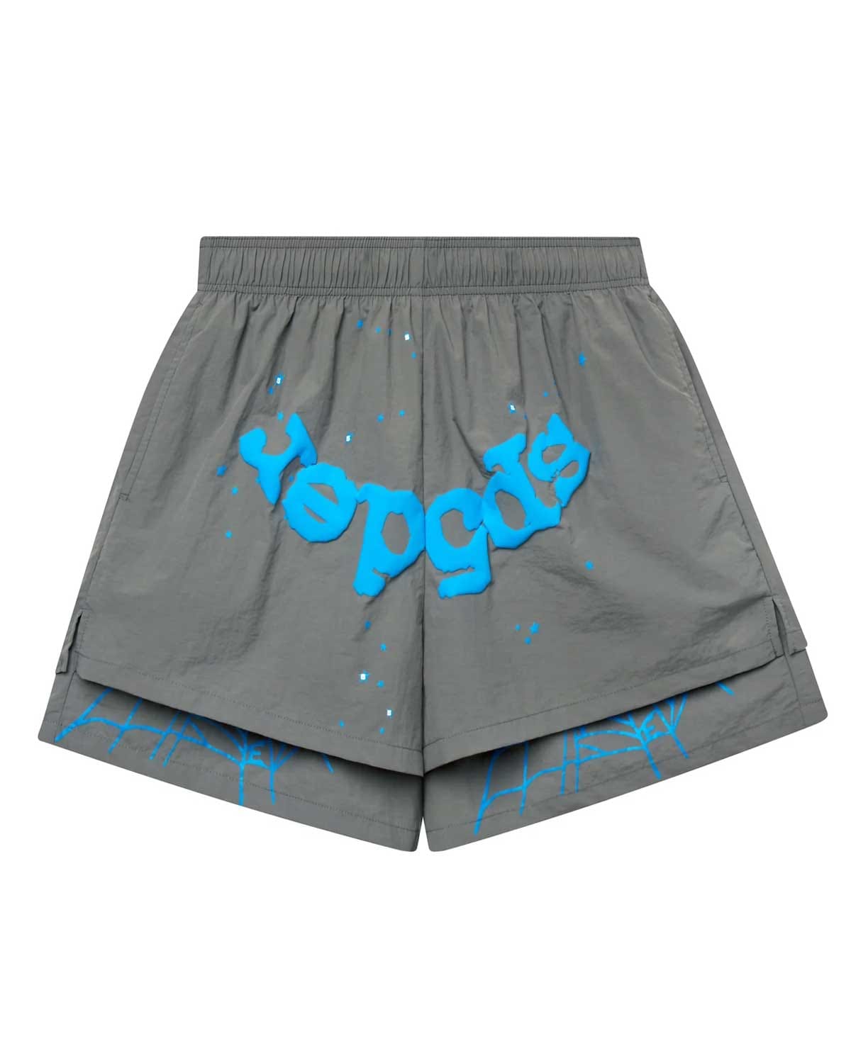 Sp5der Worldwide Sp5der OG Web Double Layer Shorts Baby Slate