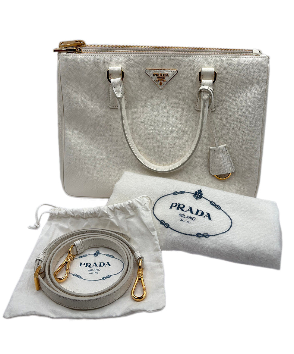 Prada White Galleria Medium Handbag