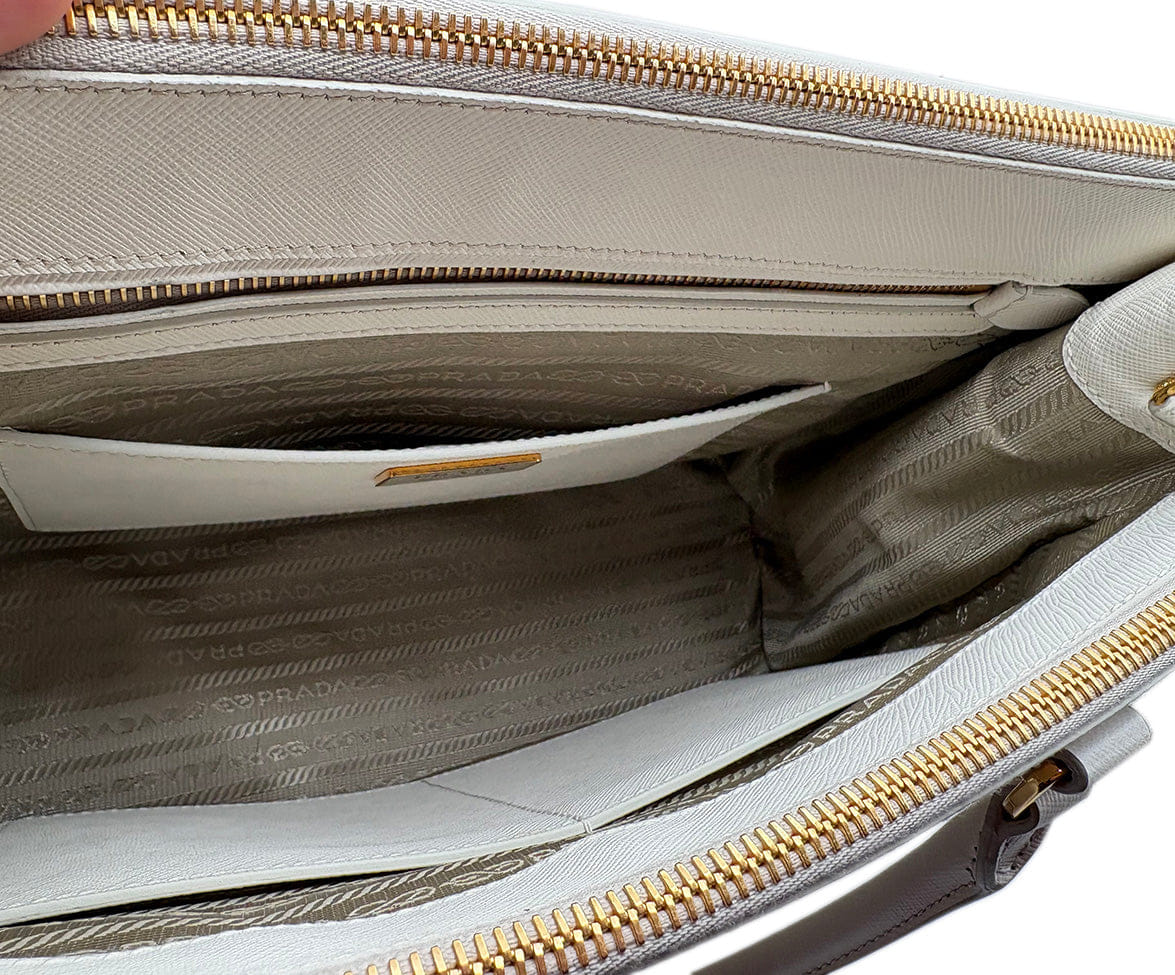 Prada White Galleria Medium Handbag