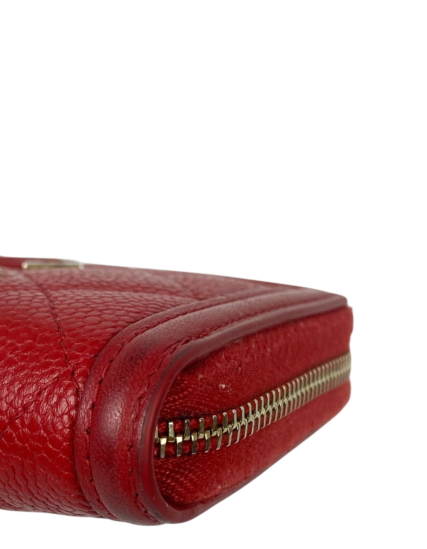 ASC Resale Chanel Caviar Red Filigree Zip Around Wallet