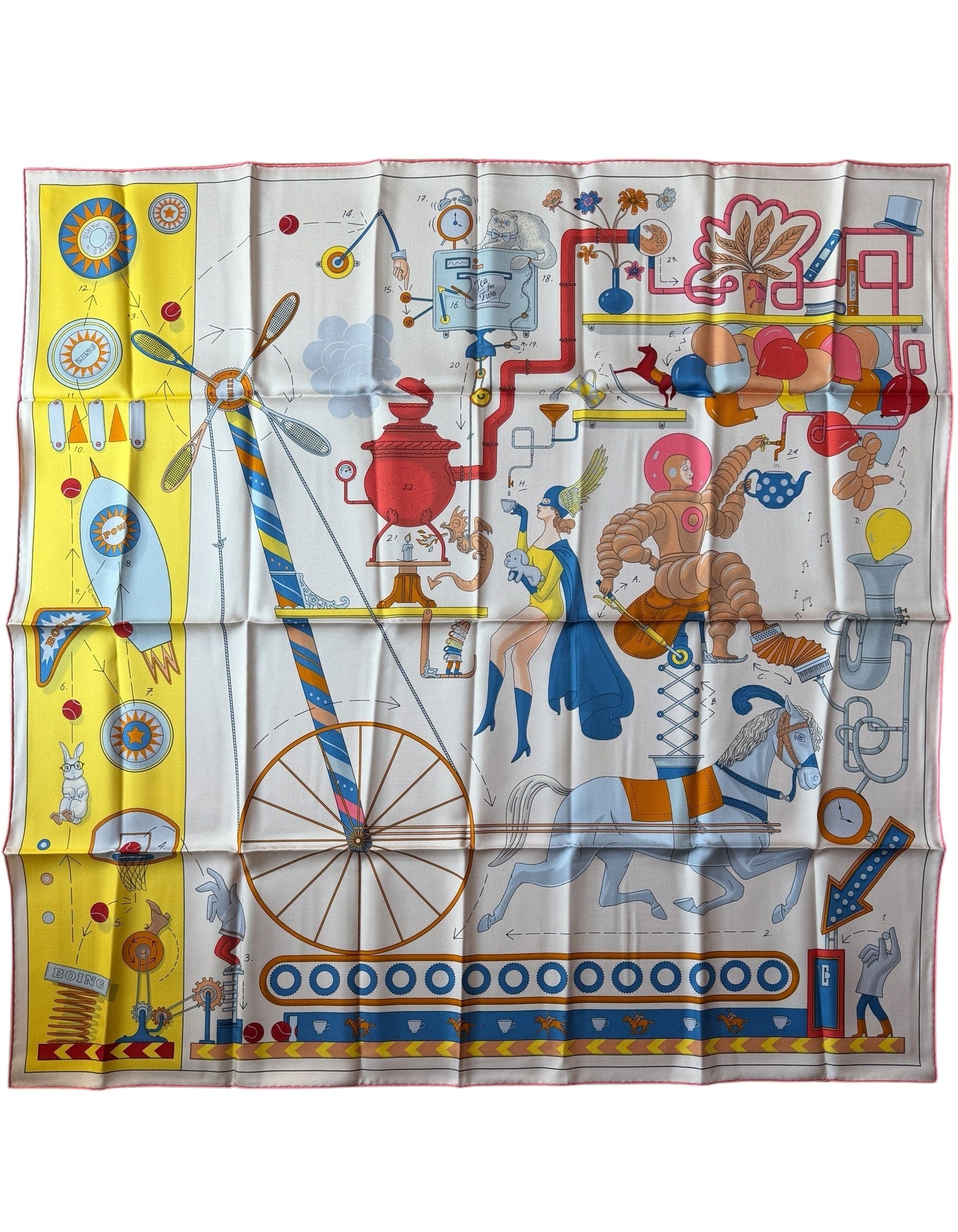 ASC Resale Hermes NWT Tea for Two 90cm Silk Scarf
