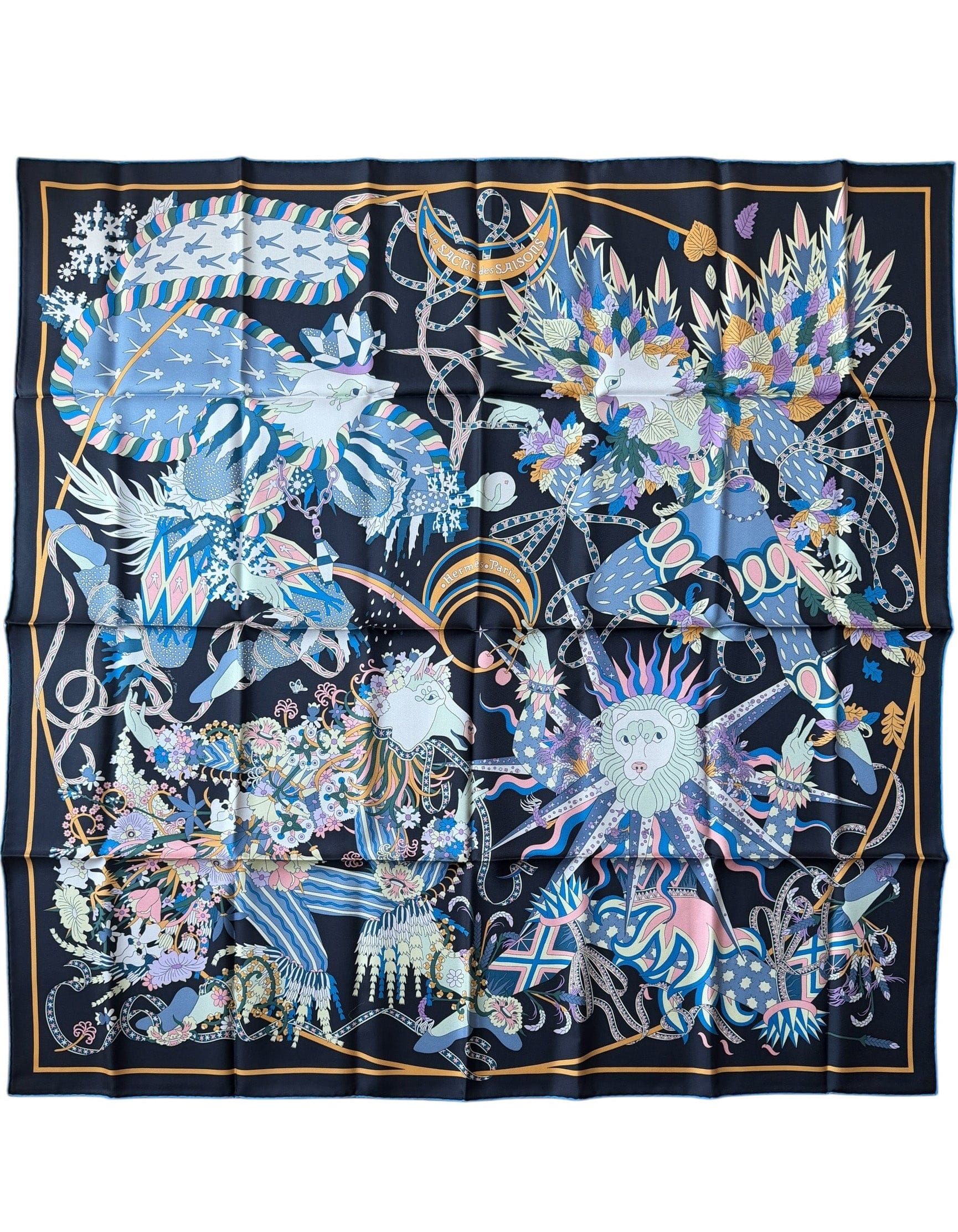 ASC Resale Hermes NWT Le Sacre Des Saisons 90cm Silk Scarf