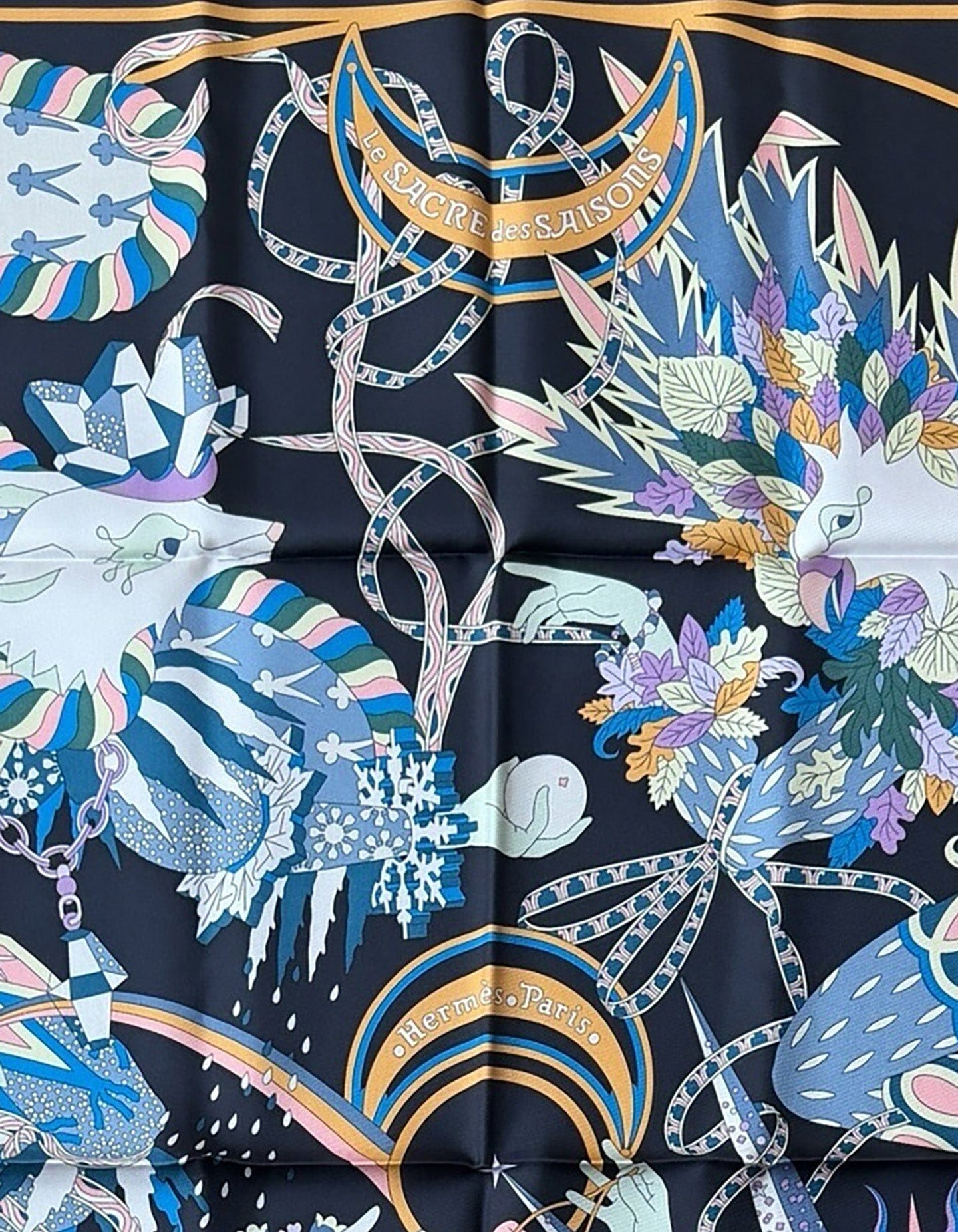 ASC Resale Hermes NWT Le Sacre Des Saisons 90cm Silk Scarf
