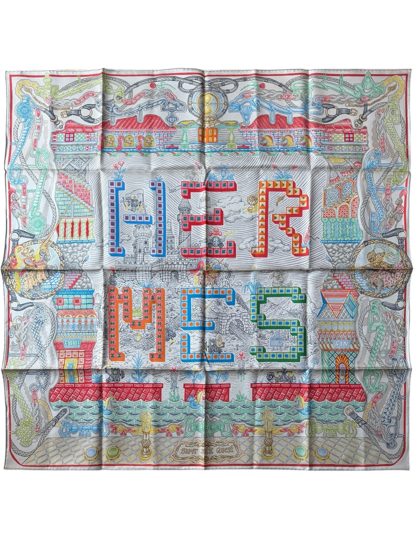 ASC Resale Hermes NWT Super Silk Quest 90cm Silk Scarf