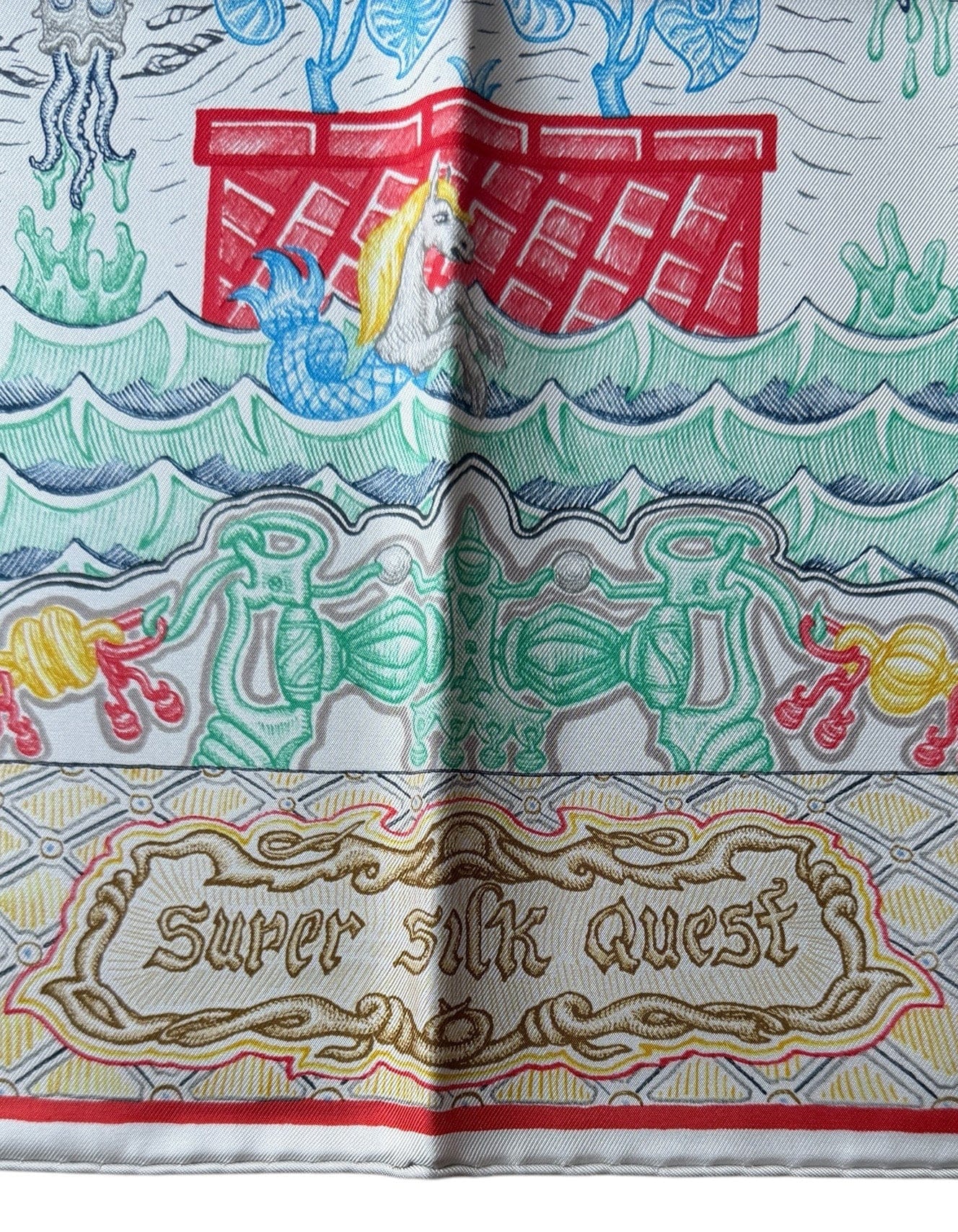 ASC Resale Hermes NWT Super Silk Quest 90cm Silk Scarf