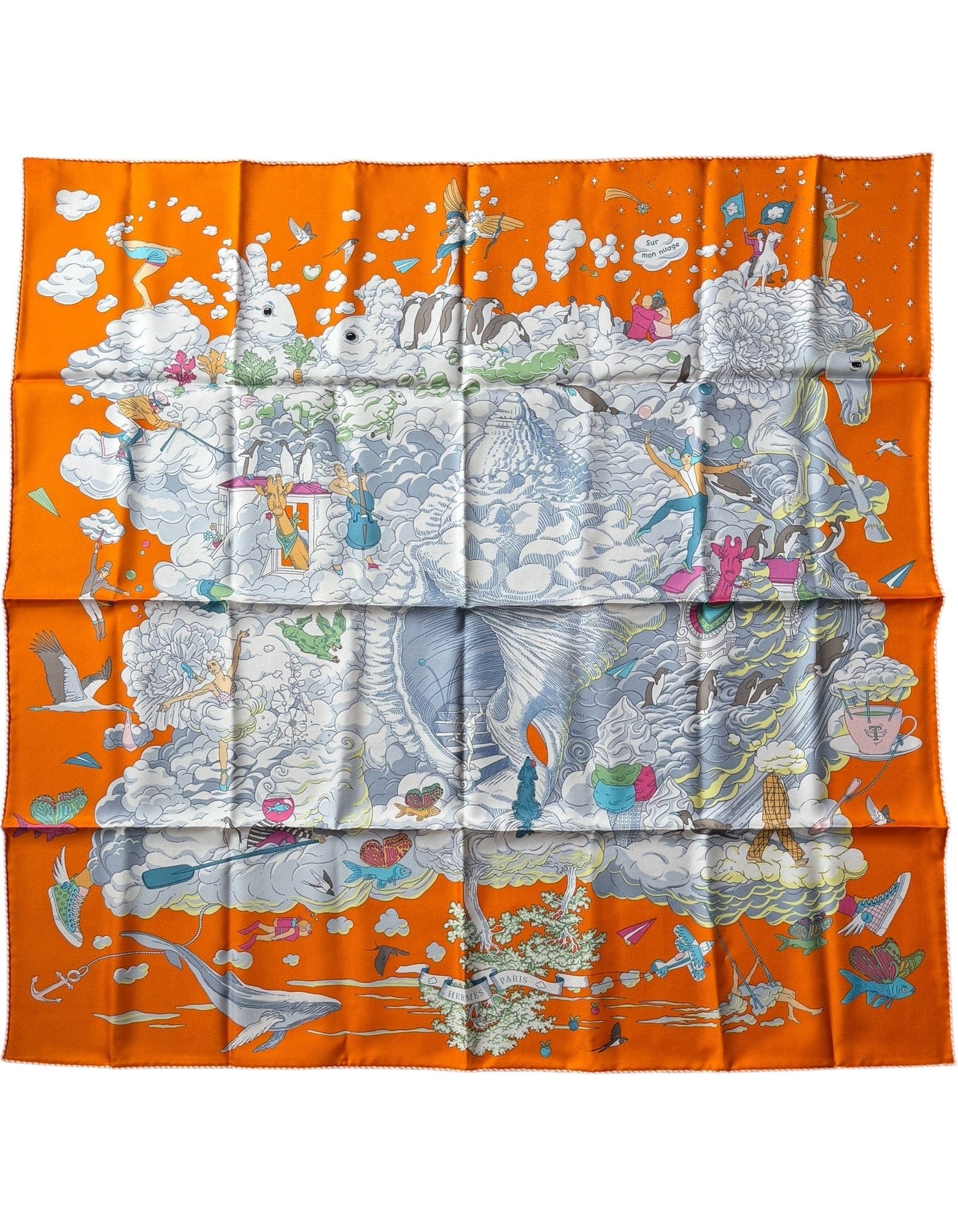 ASC Resale Hermes NWT Sur Mon Nuage 90cm Silk Scarf