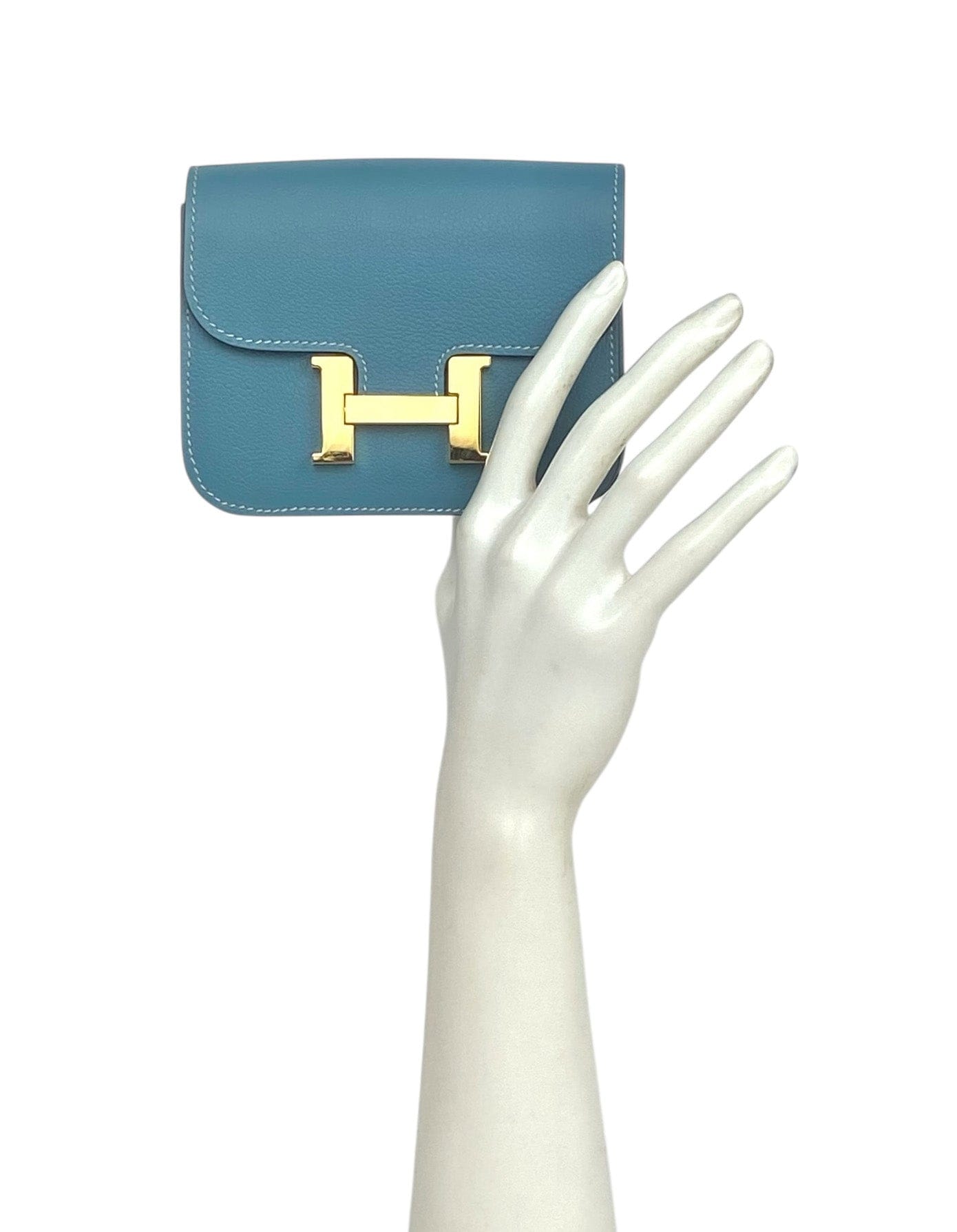 ASC Resale Hermes Blue Jean Constance Slim Wallet