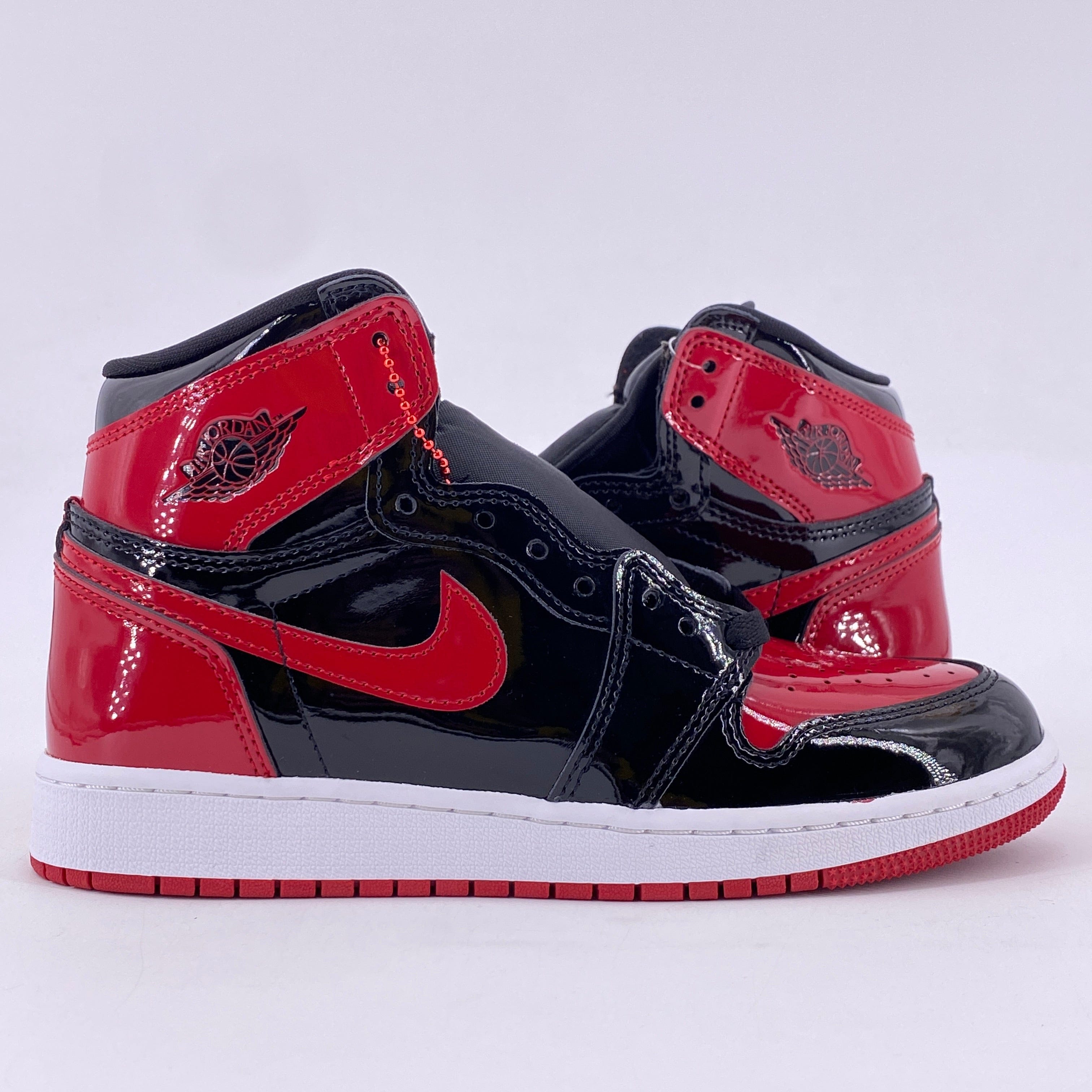 Air Jordan (GS) 1 Retro High "Patent Bred" 2021 New Size 5.5Y