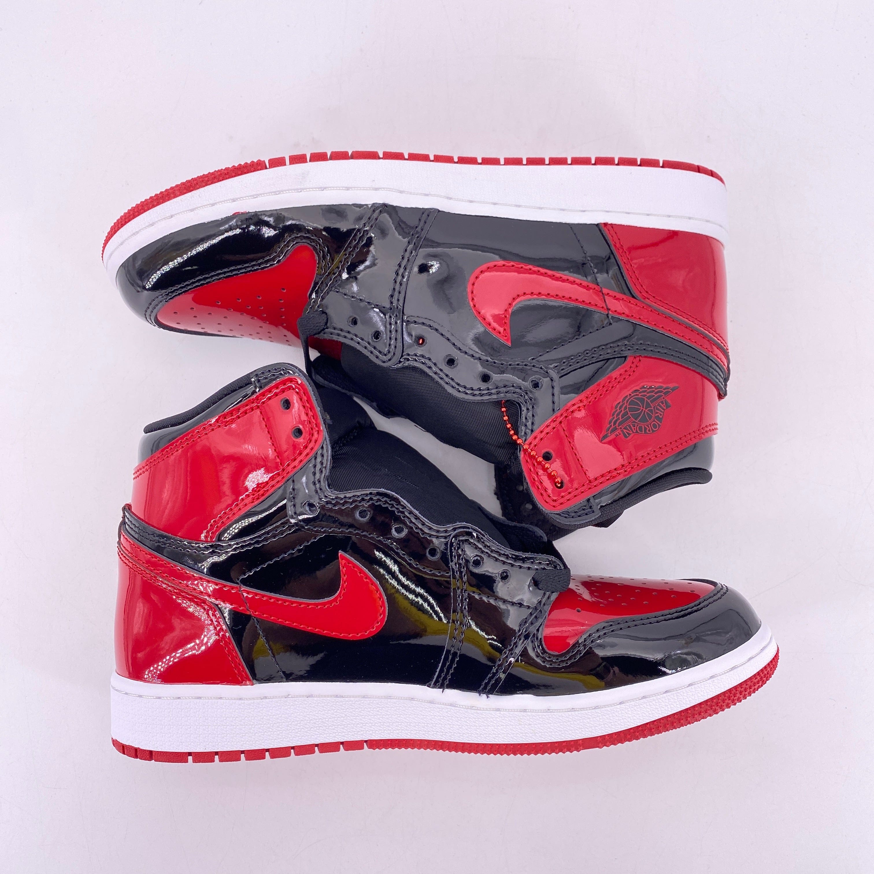Air Jordan (GS) 1 Retro High "Patent Bred" 2021 New Size 5.5Y