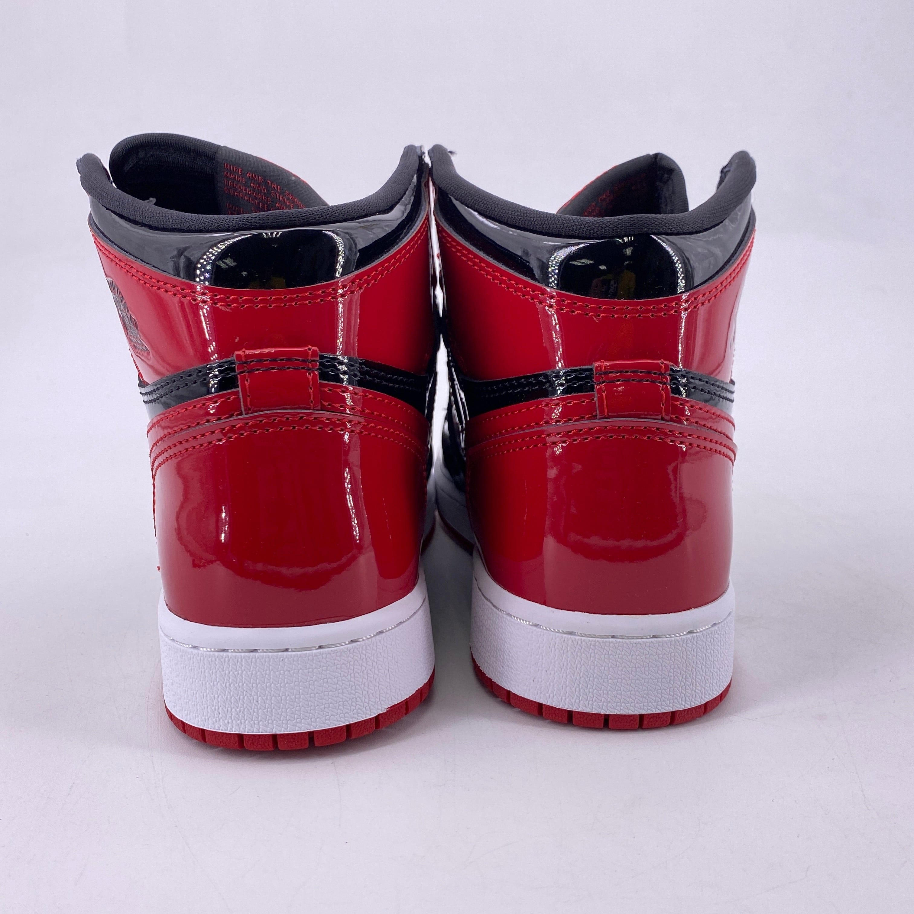 Air Jordan (GS) 1 Retro High "Patent Bred" 2021 New Size 5.5Y
