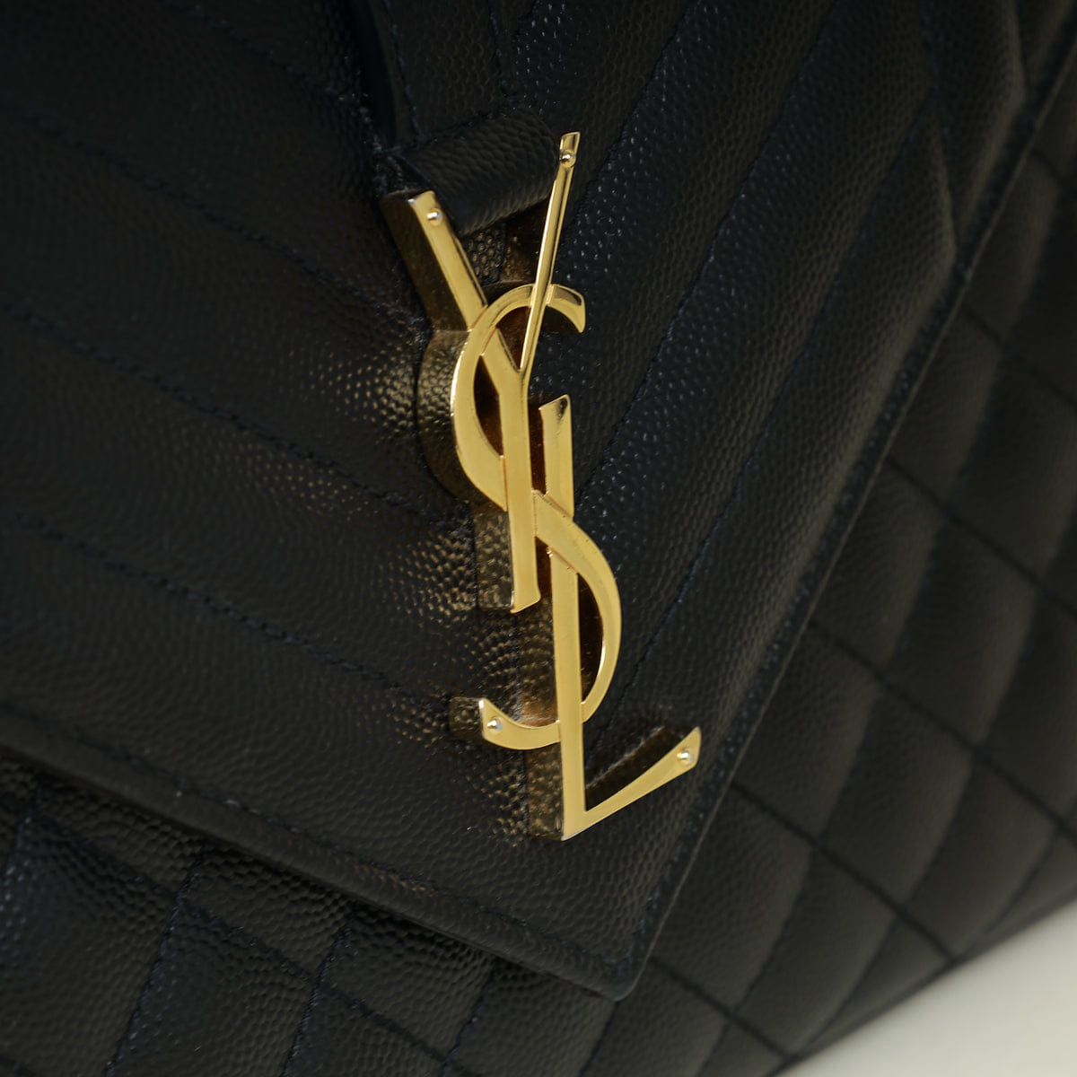 Saint Laurent YSL Black Mix Quilt Envelope Chain Medium Shoulder Bag