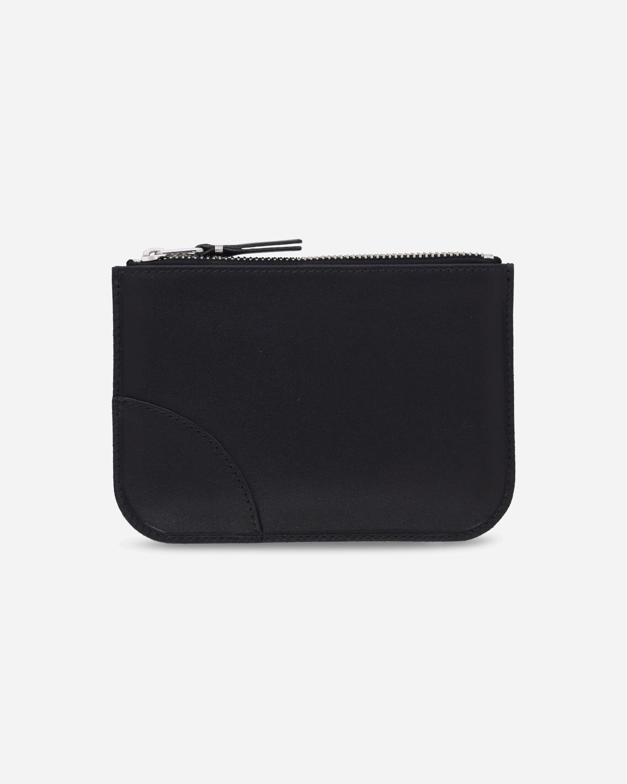 Comme Des Garçons Wallet Silver Eyelet Zip Pouch Black