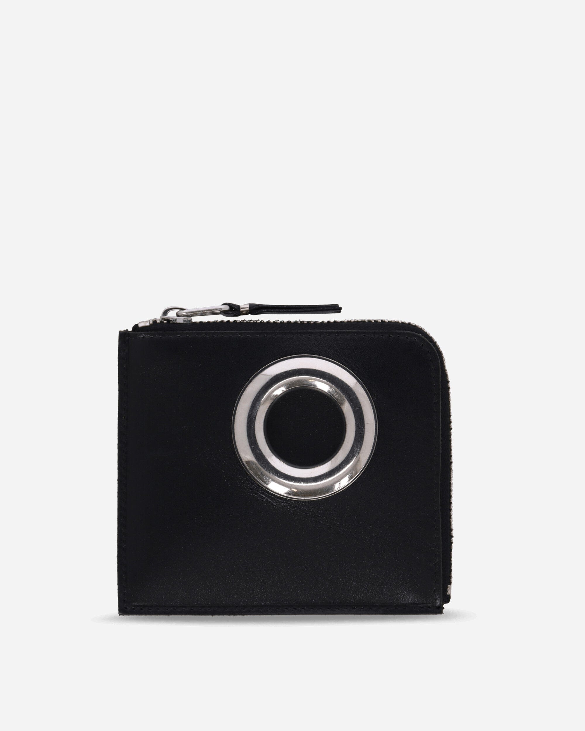 Comme Des Garçons Wallet Silver Eyelet Zip-Around Wallet Black