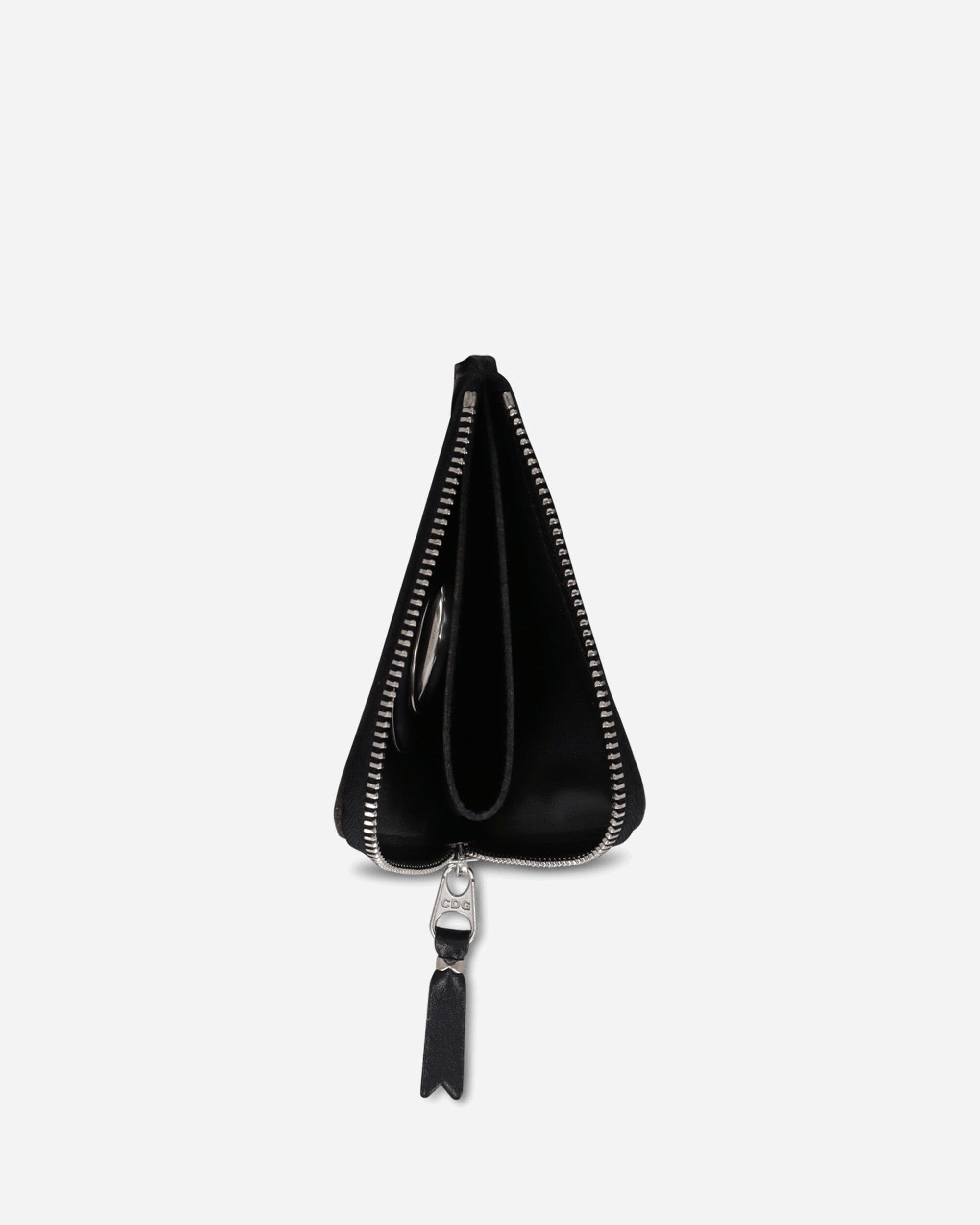 Comme Des Garçons Wallet Silver Eyelet Zip-Around Wallet Black