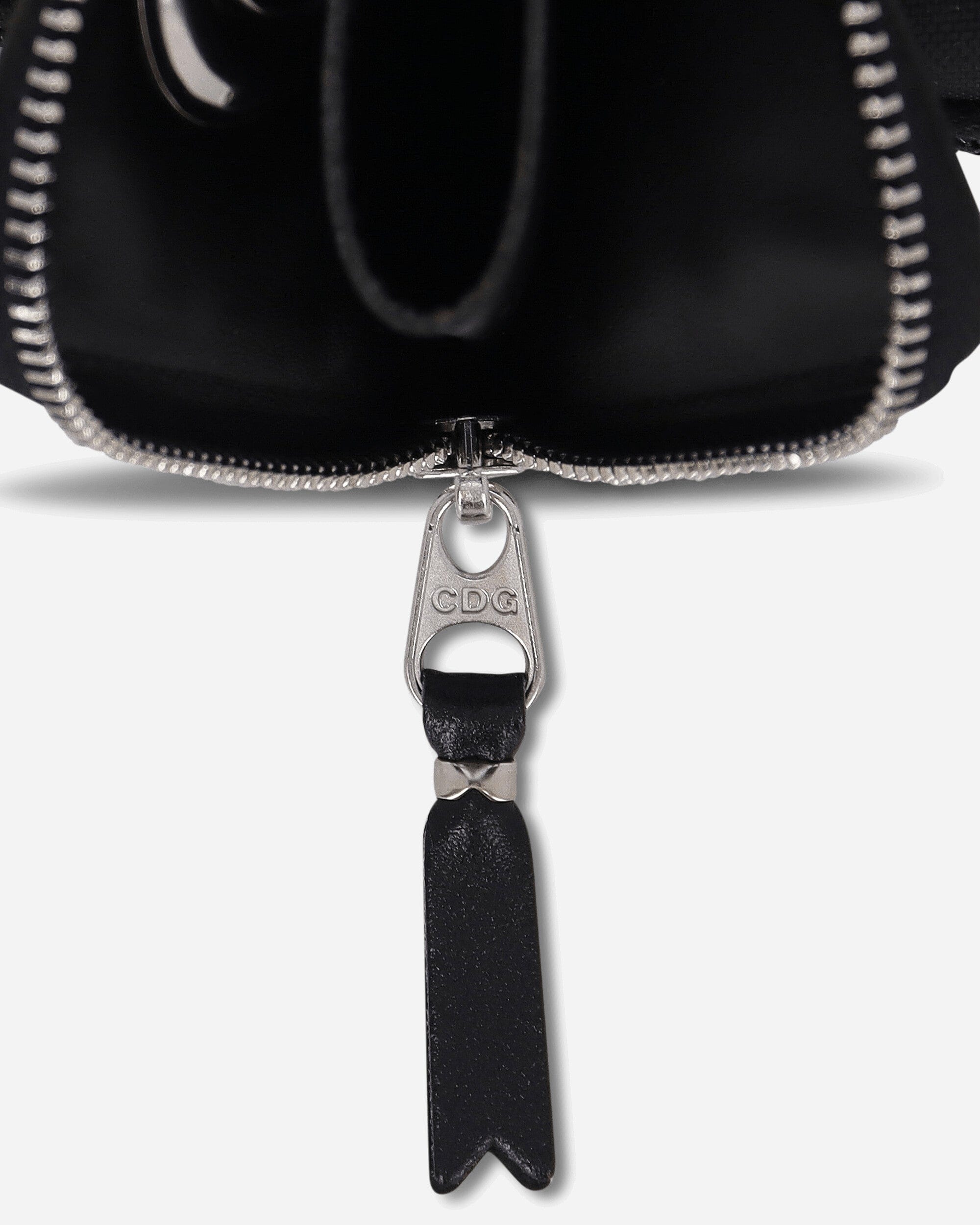 Comme Des Garçons Wallet Silver Eyelet Zip-Around Wallet Black