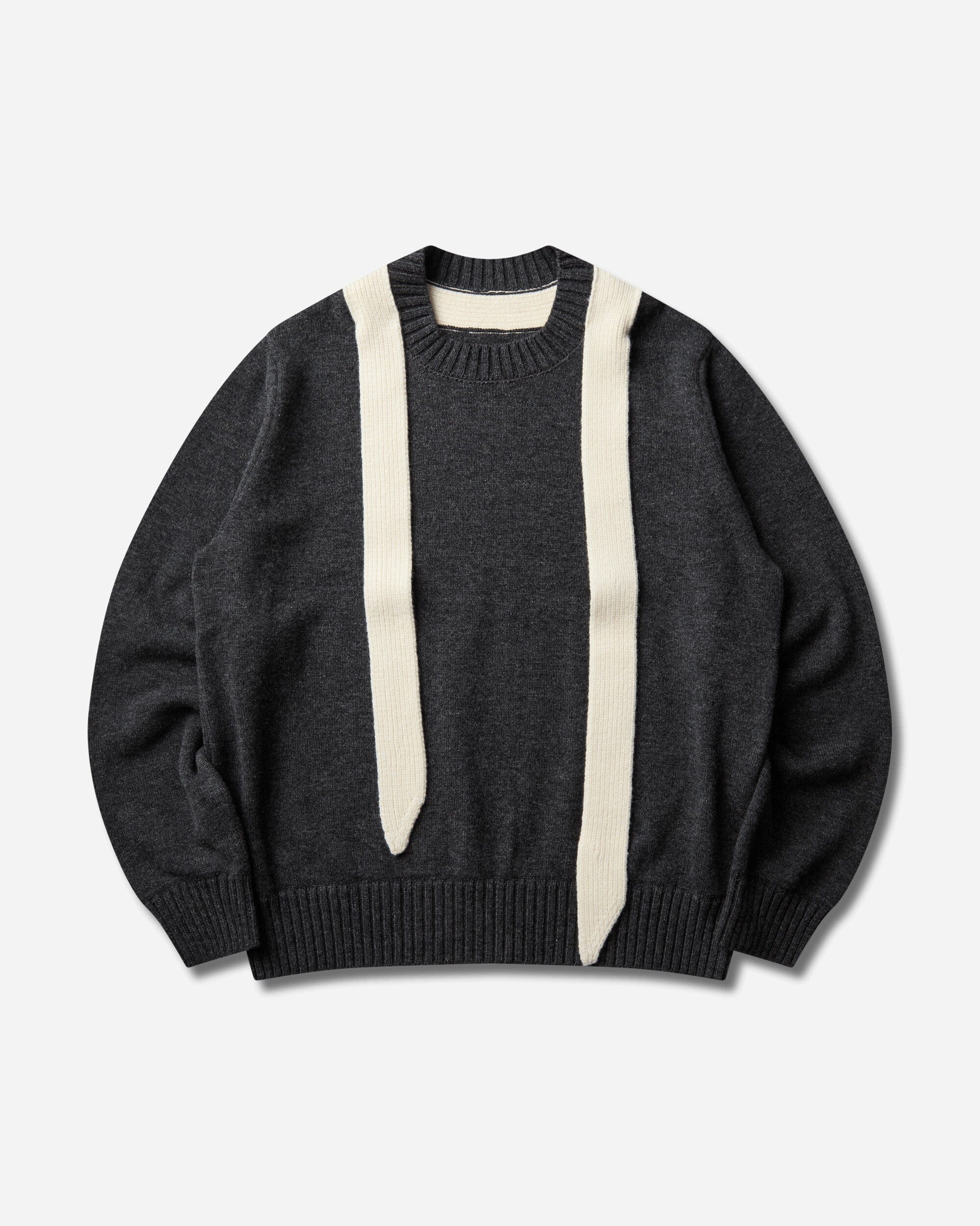 Sacai Men's Wool Knit Pullover Grey / Off White