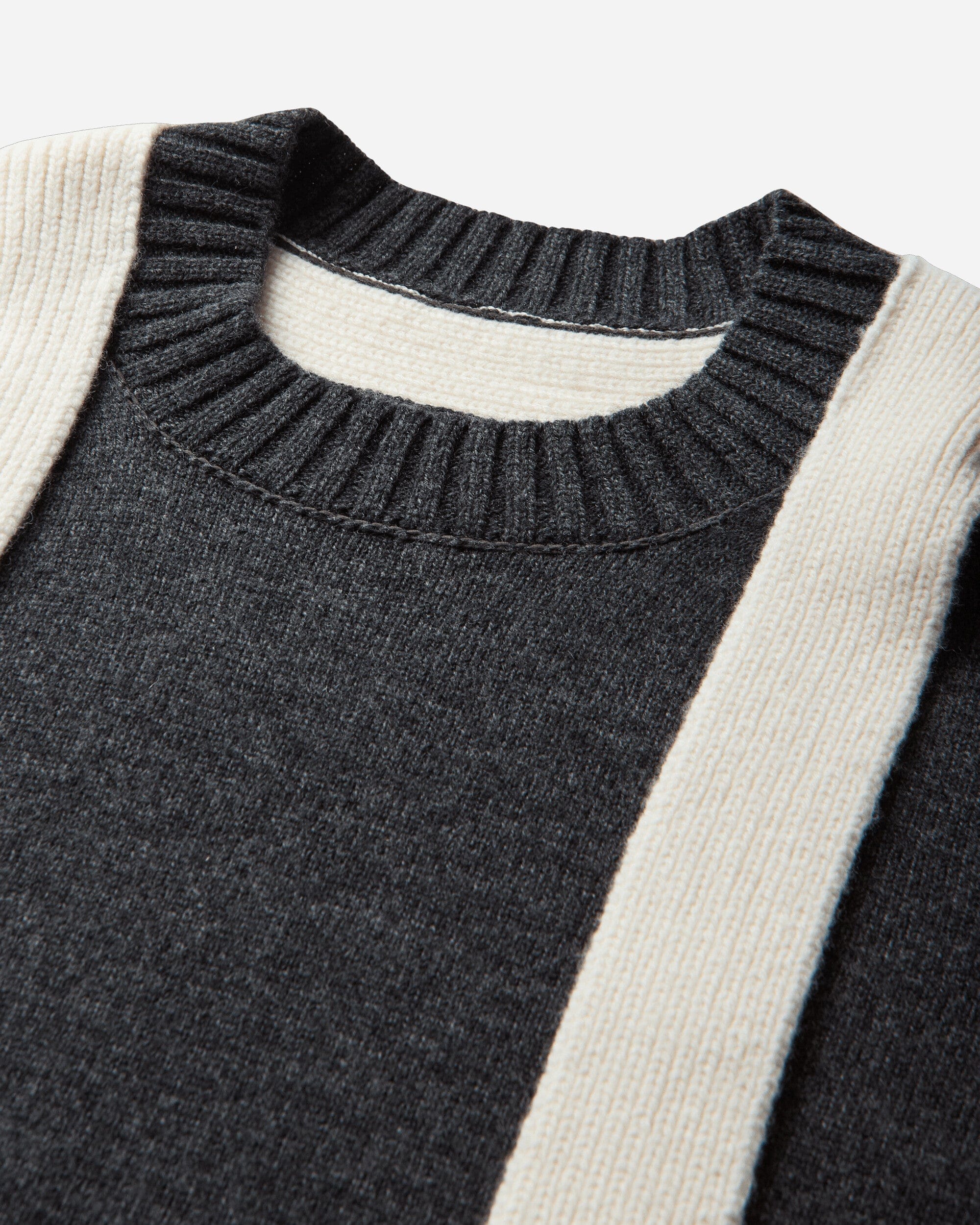 Sacai Men's Wool Knit Pullover Grey / Off White