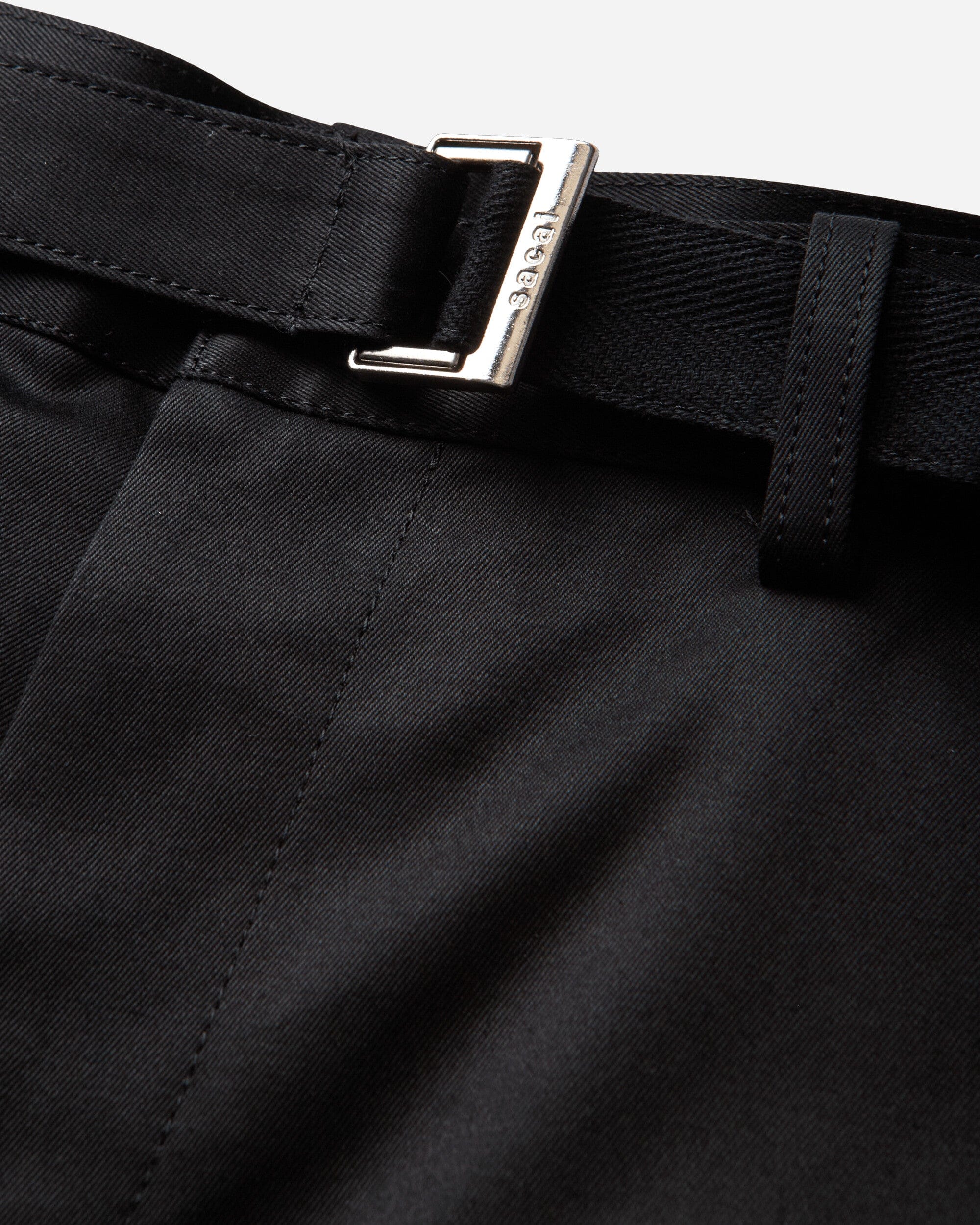 Sacai Men's Layered Cotton Chino Pants Black