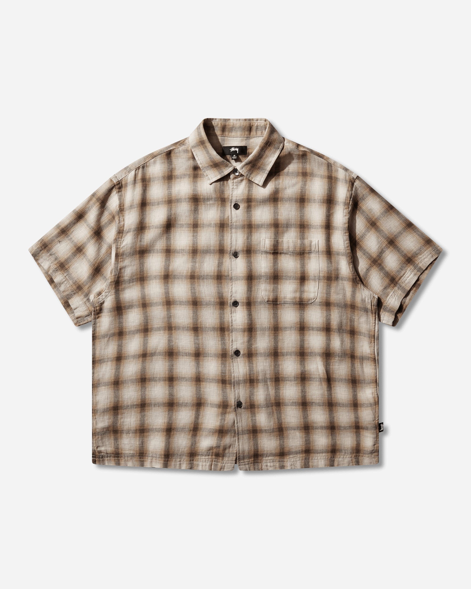 Stussy Liam Shortsleeve Plaid Shirt Brown
