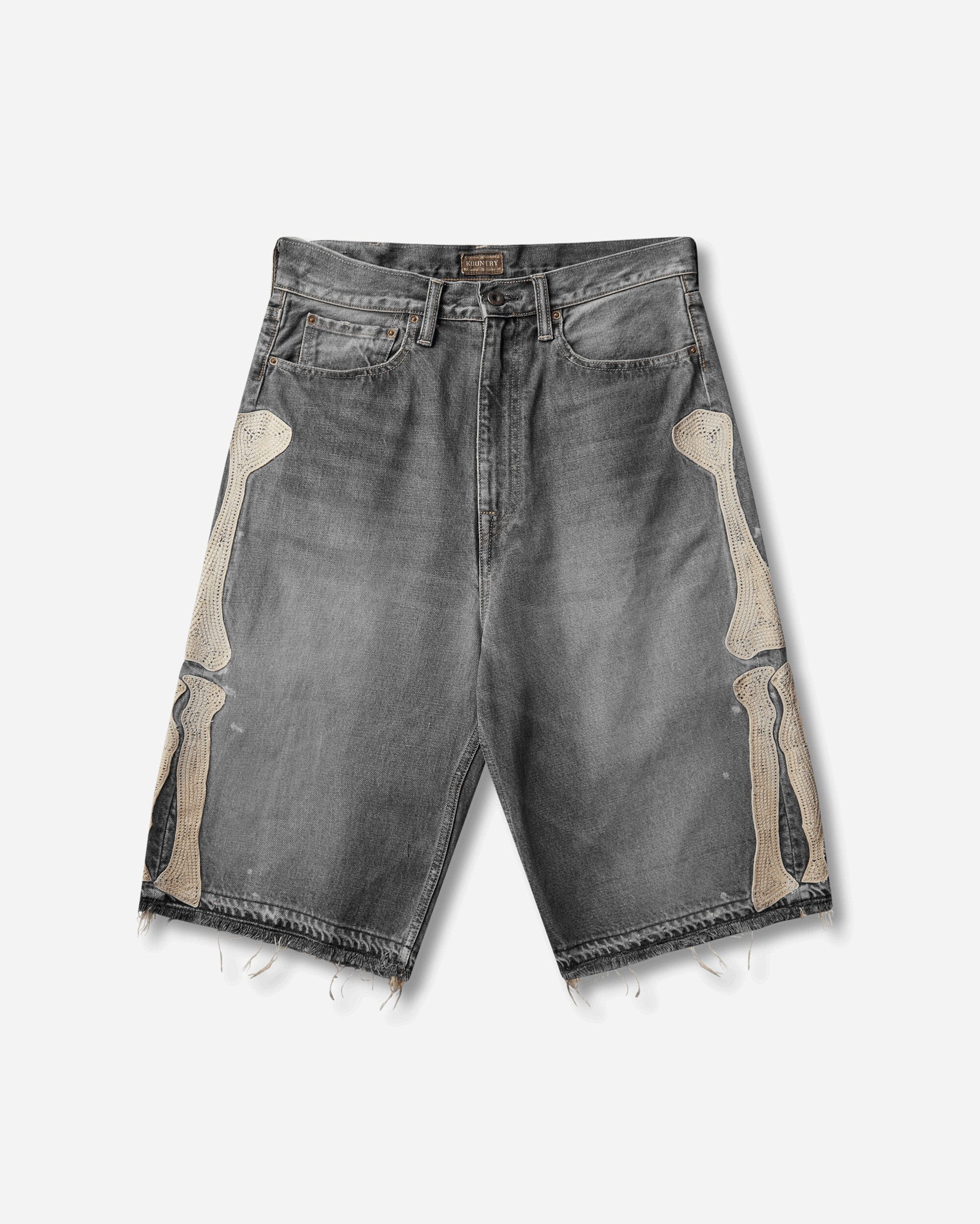 KAPITAL Men's 14oz Denim 5P Shorts (Bone) Black