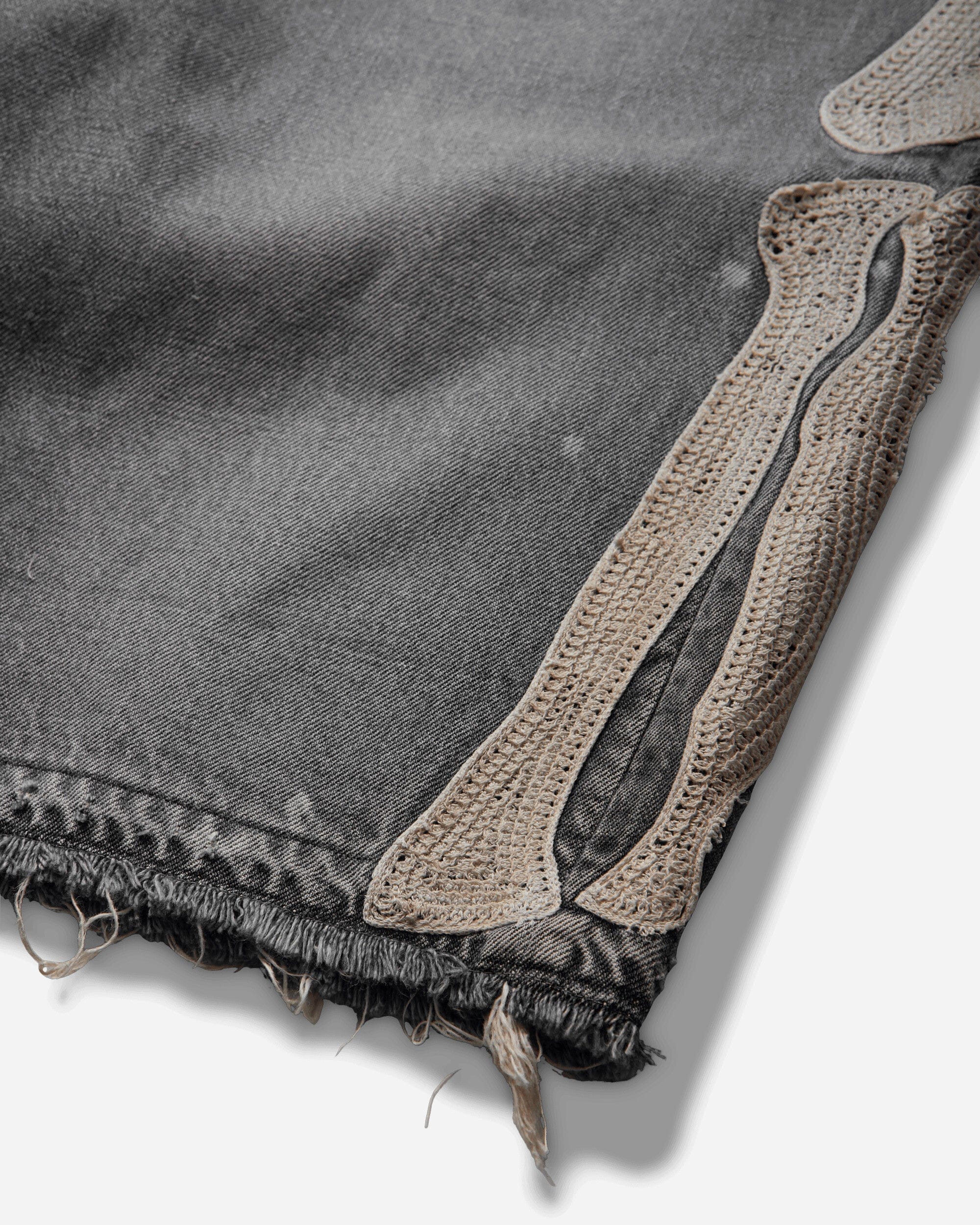 KAPITAL Men's 14oz Denim 5P Shorts (Bone) Black