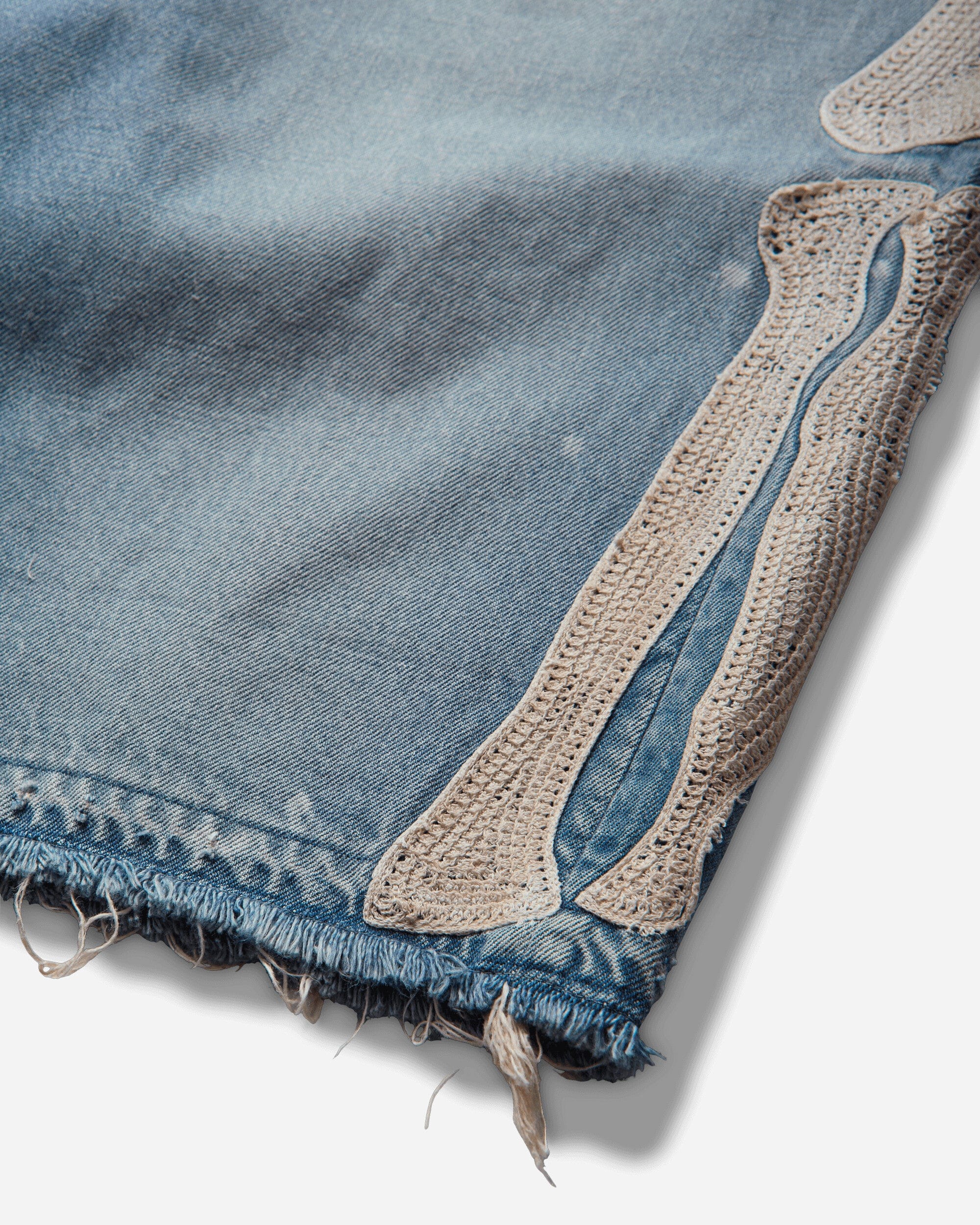 KAPITAL Men's 14oz Denim 5P Shorts (Bone) Washed Indigo