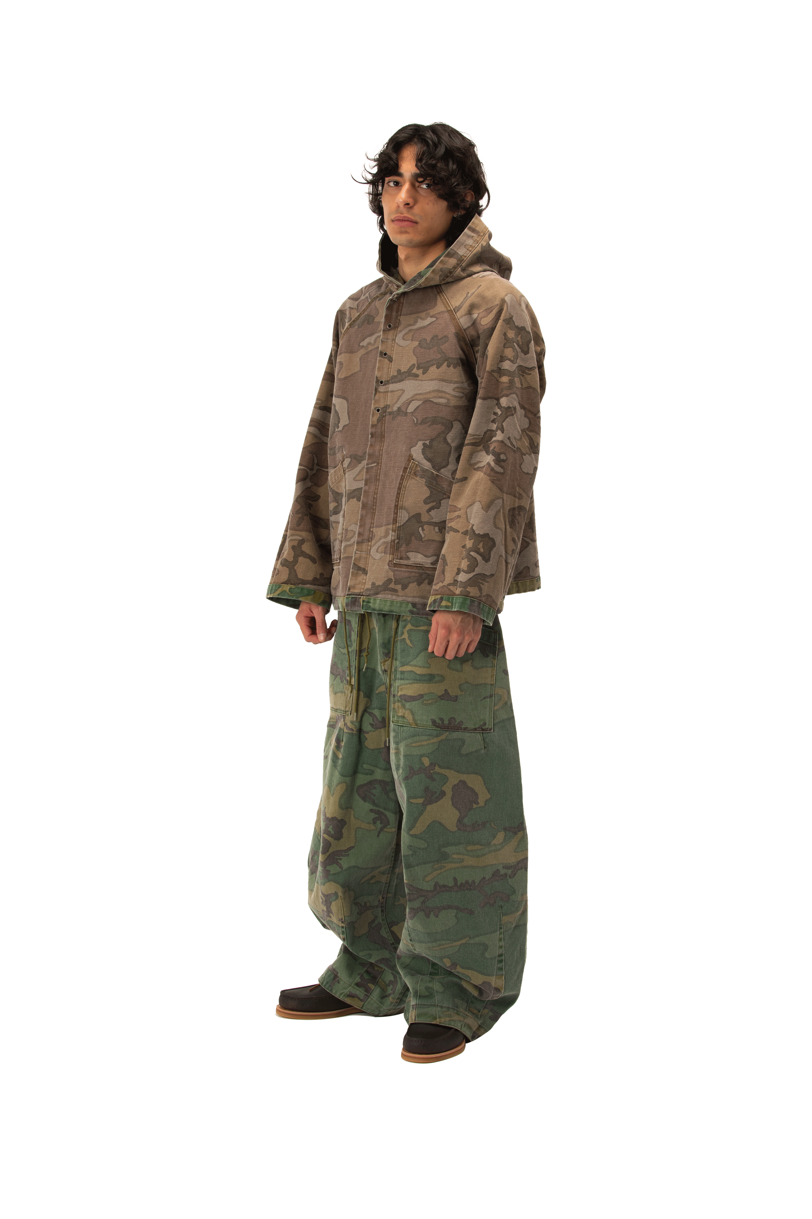 Needles Camo Twill Reversilble Hooded Coat