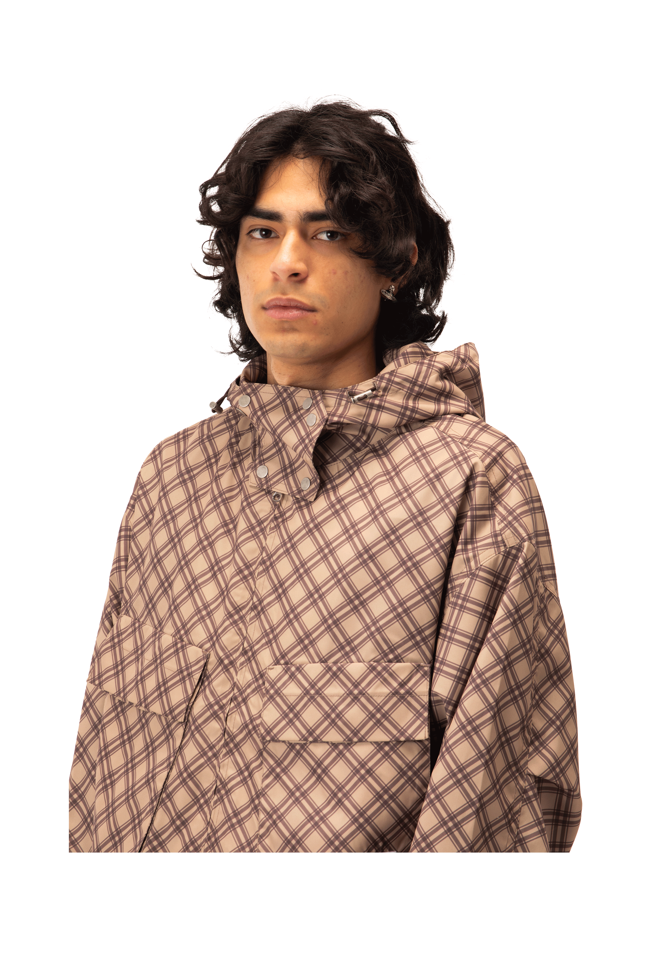 RASSVET Poly Tartan Hooded Jacket Woven