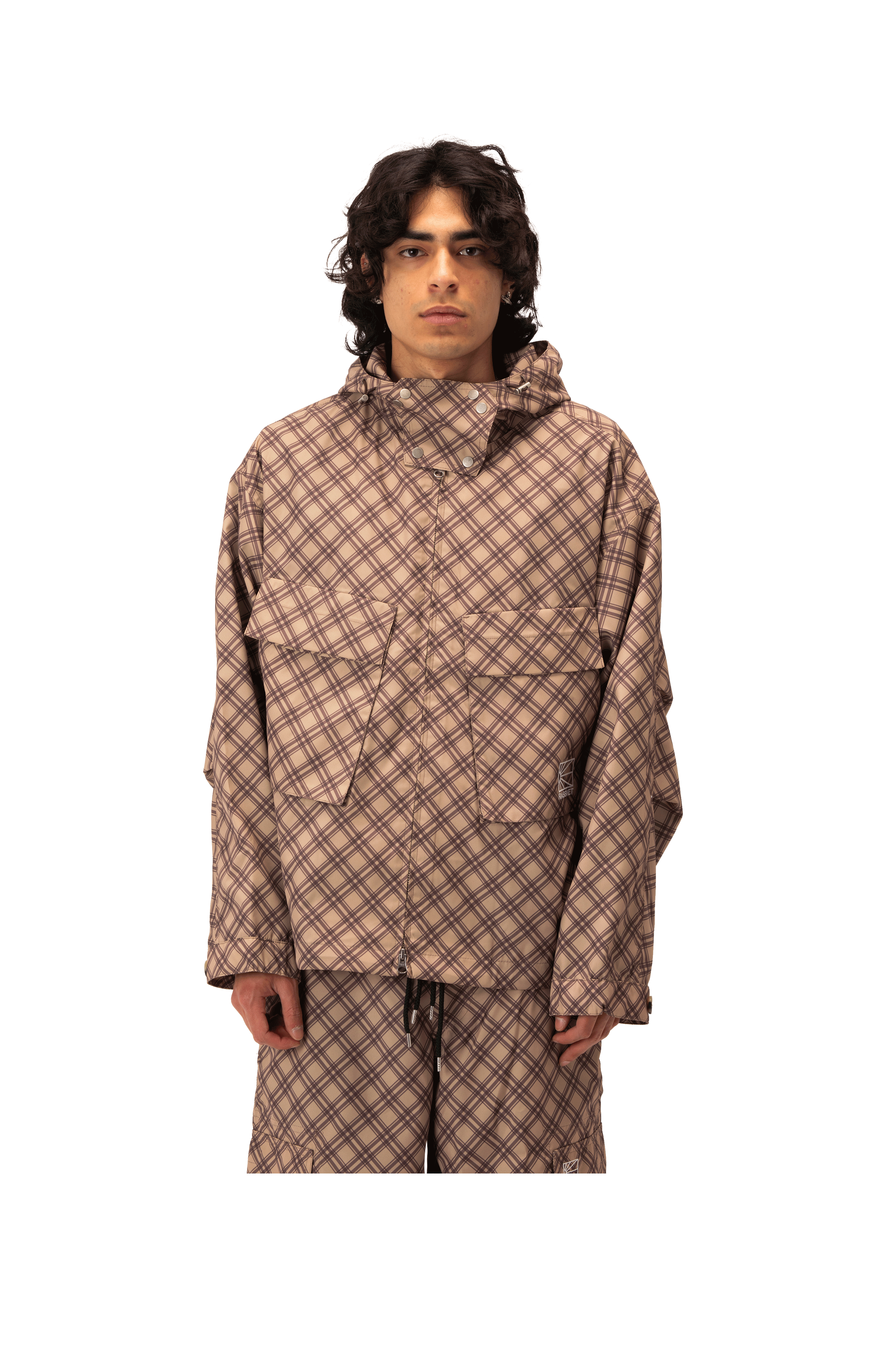 RASSVET Poly Tartan Hooded Jacket Woven