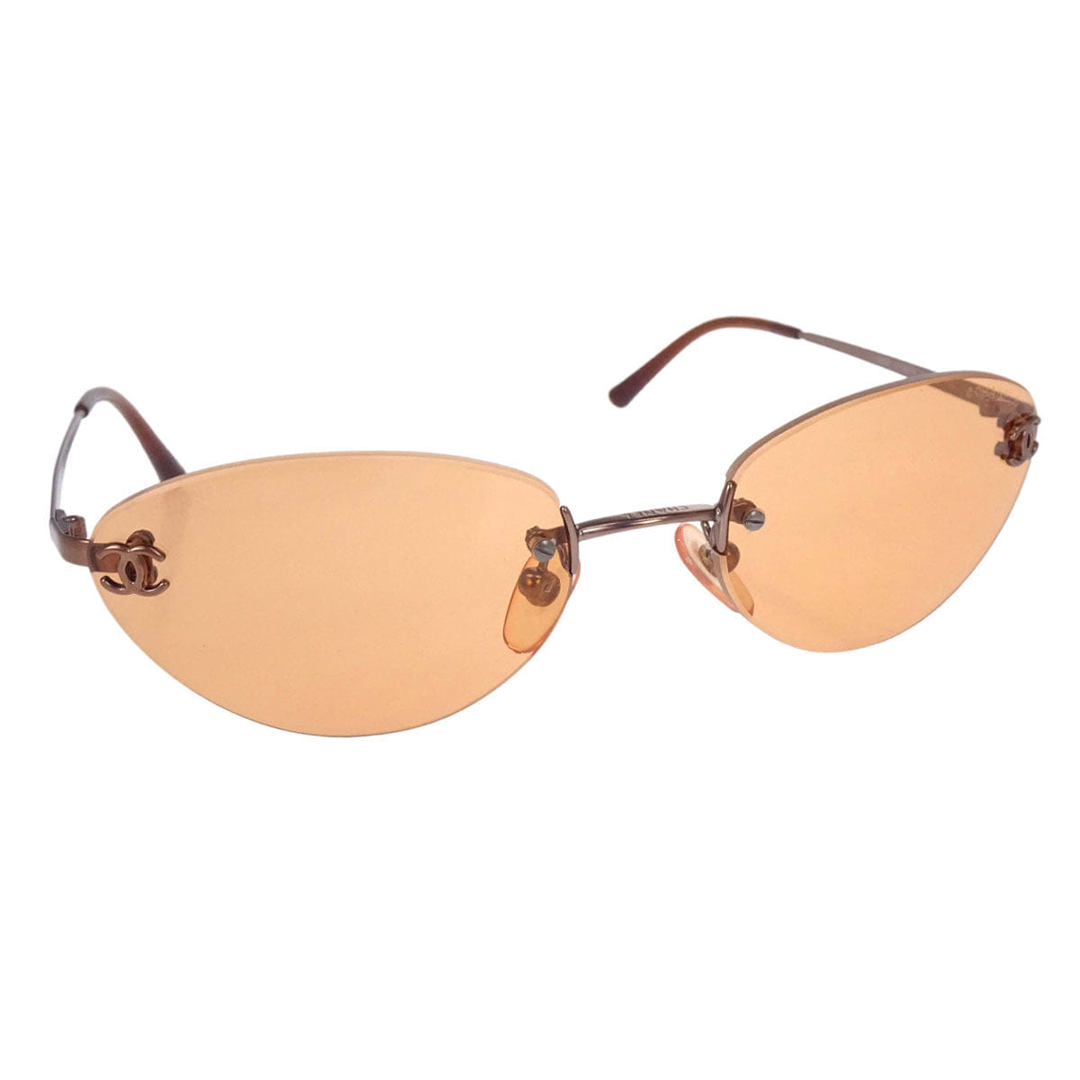Chanel Sunglasses Eyewear Orange 53□19 130 Small Good