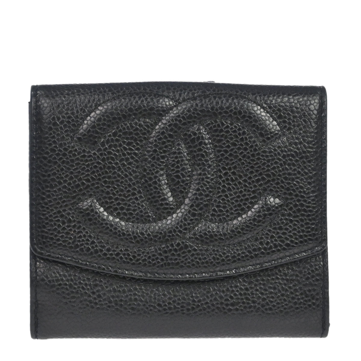 Chanel 1996-1997 Black Caviar Skin Bifold Wallet