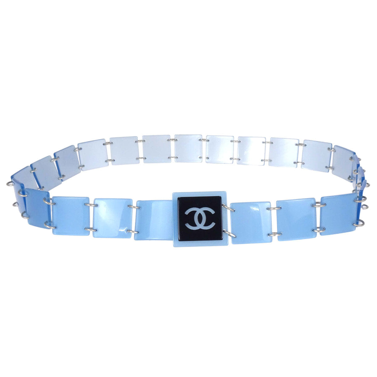 Chanel CC Blue Chain Belt 00T Small Good