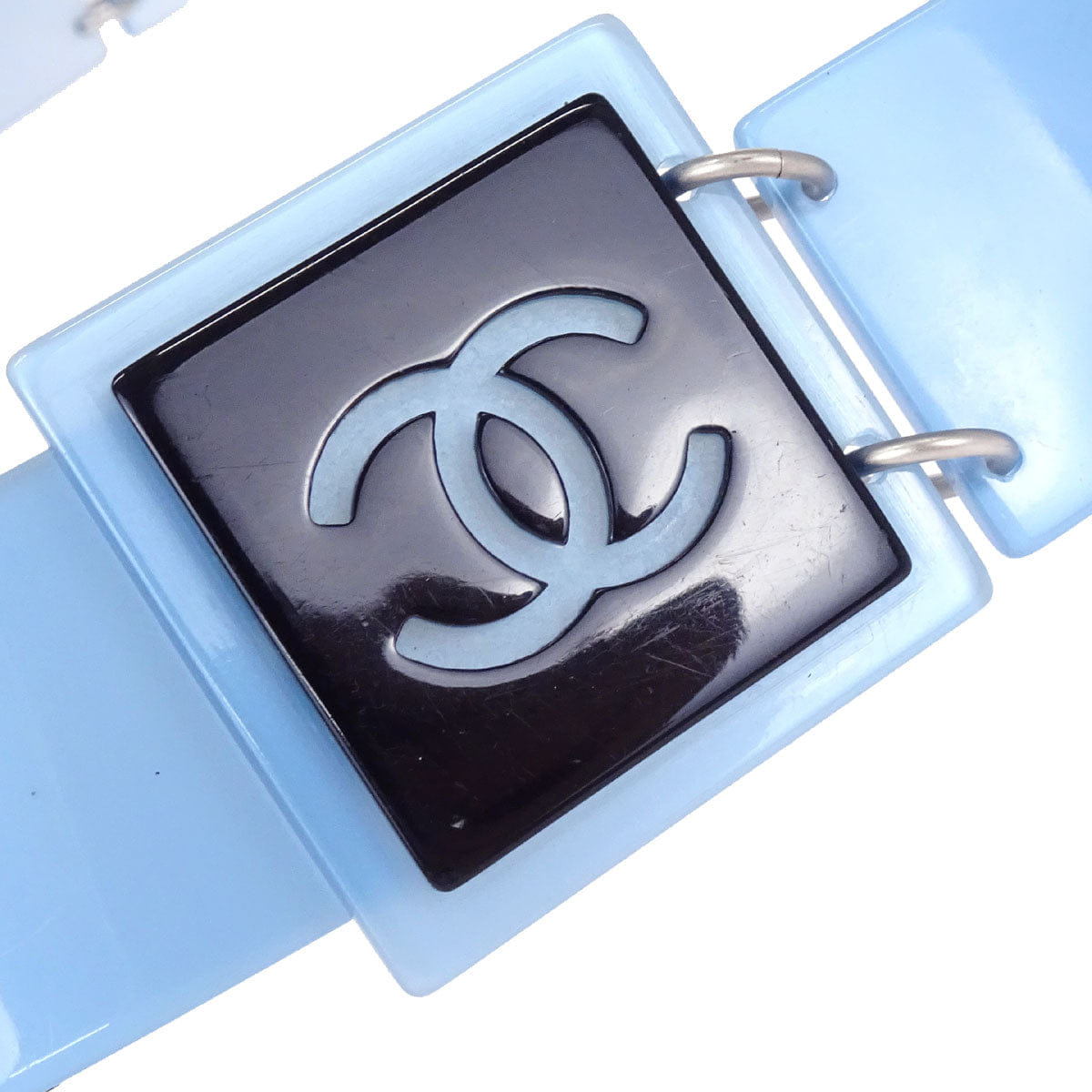 Chanel CC Blue Chain Belt 00T Small Good