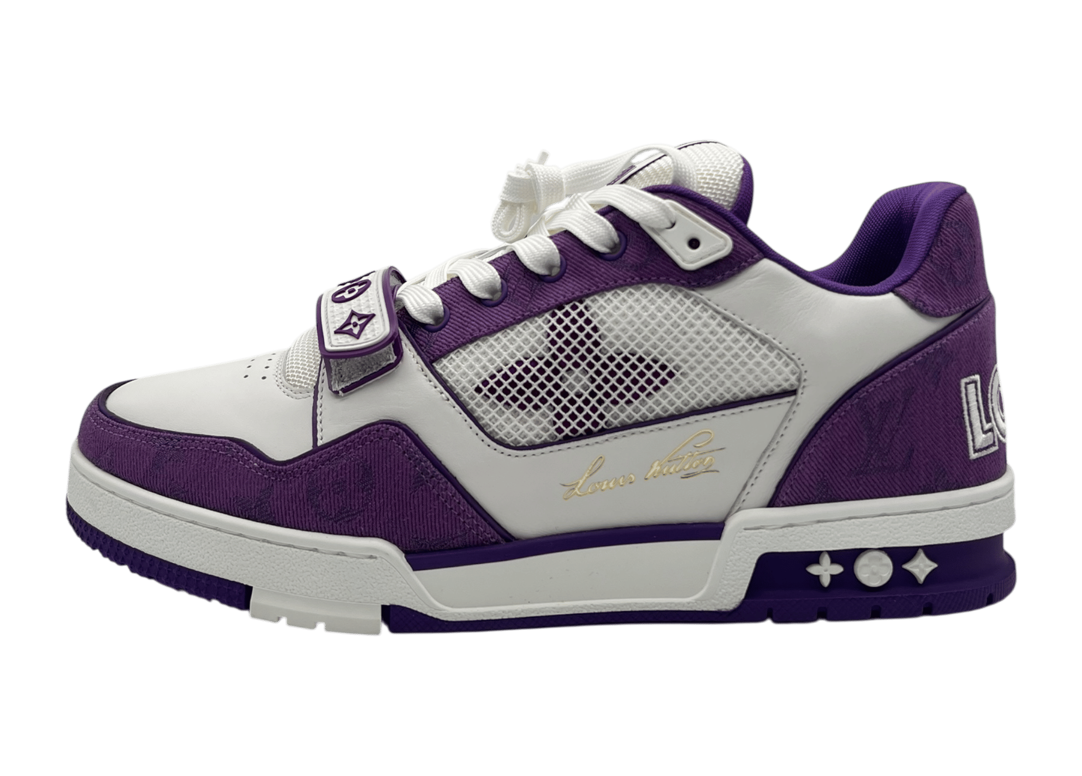 Louis Vuitton Trainer Denim Purple Strap COND NEW (NO BOX)