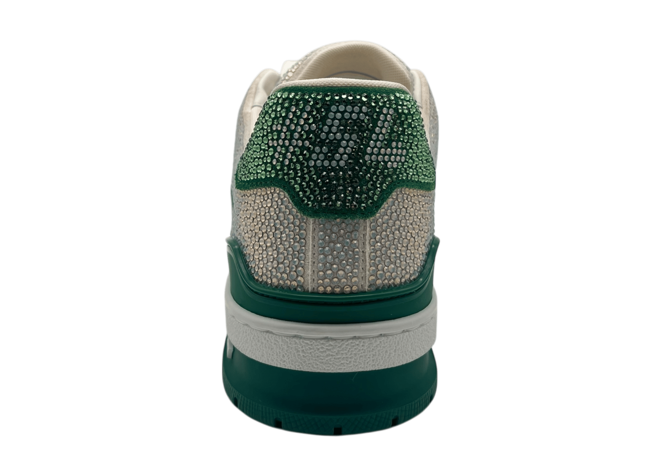 Louis Vuitton Trainer Swarowski White Green COND NEW
