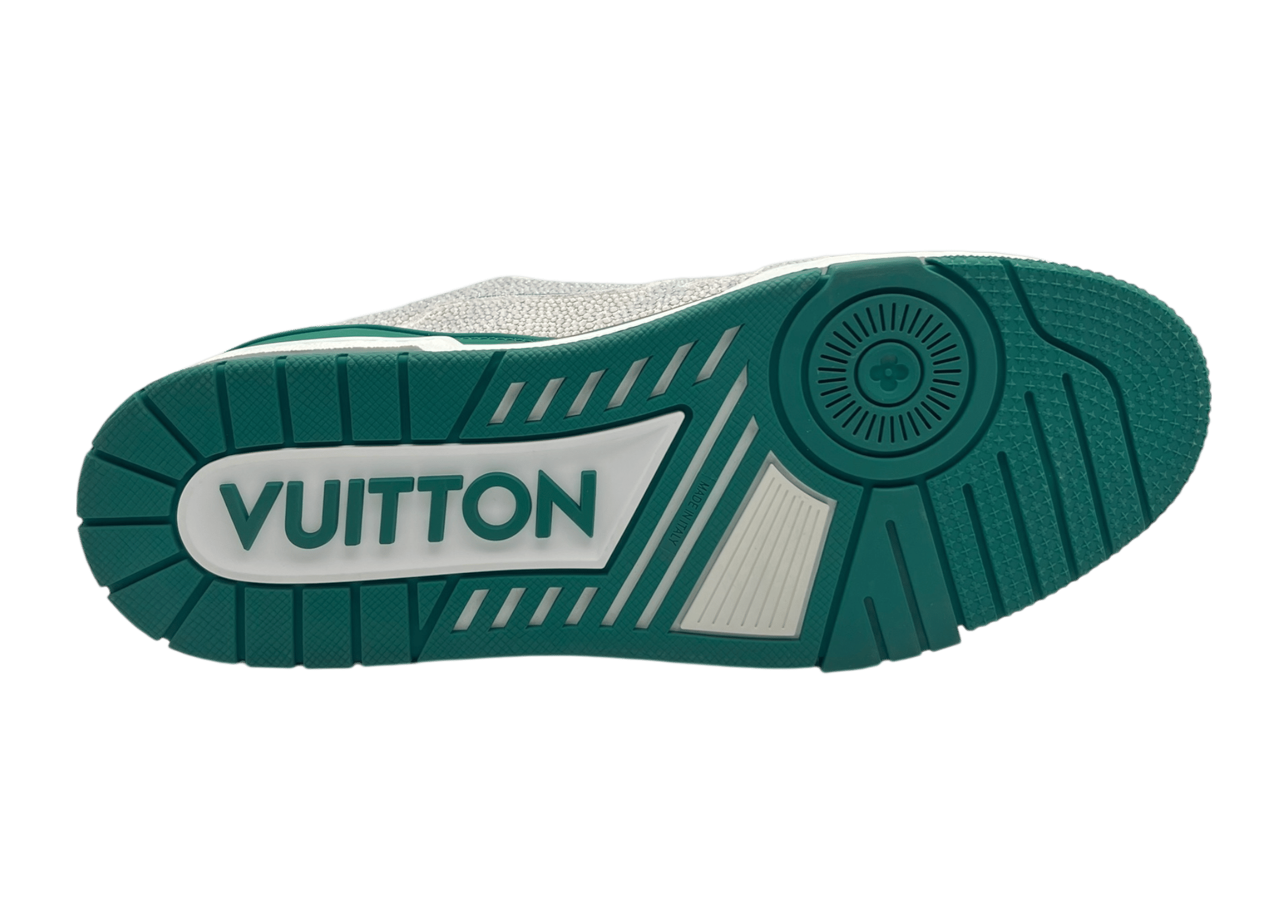 Louis Vuitton Trainer Swarowski White Green COND NEW
