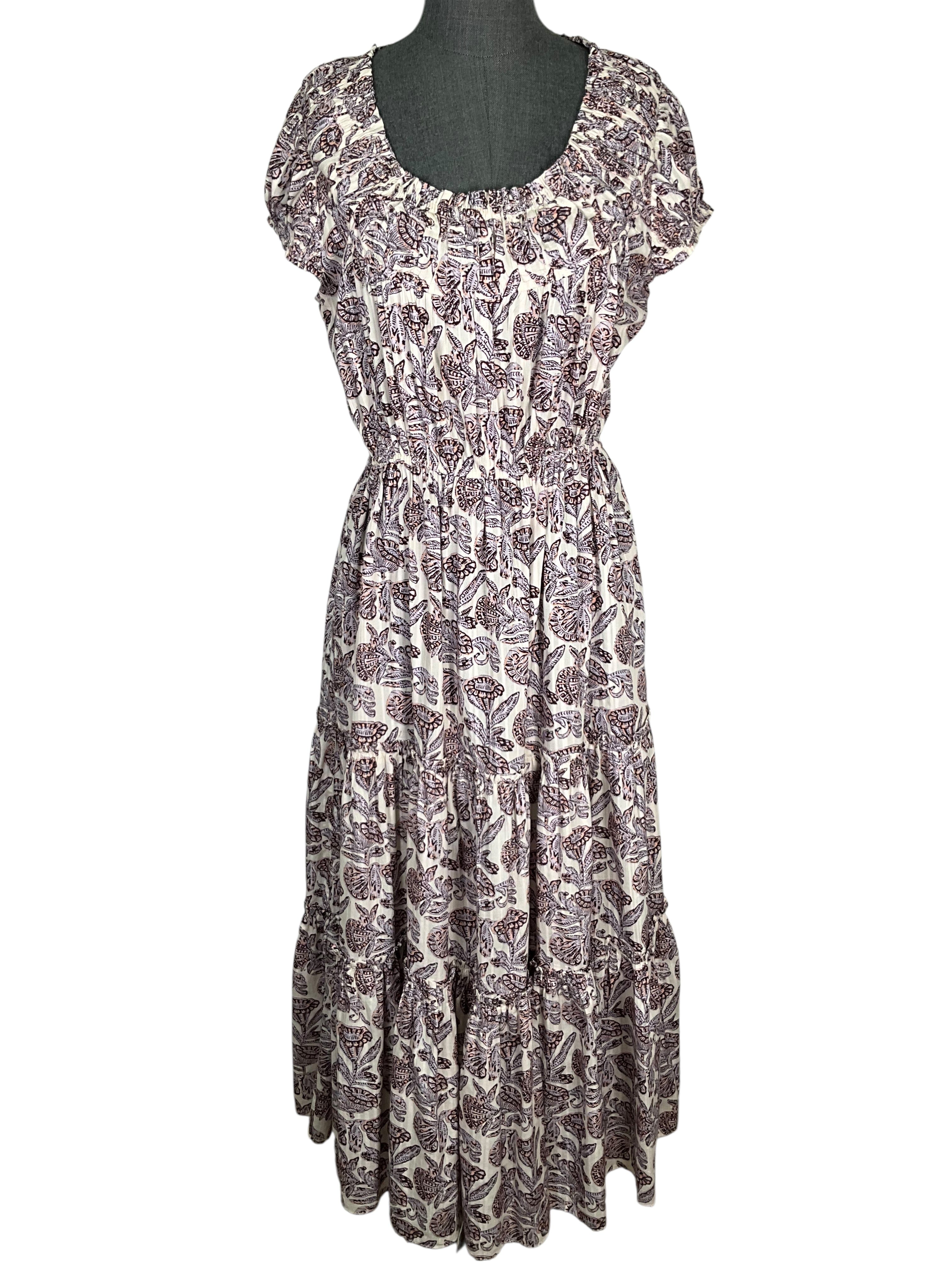 Ulla Johnson Meadow Floral Print Short Sleeve Maxi Dress Size S