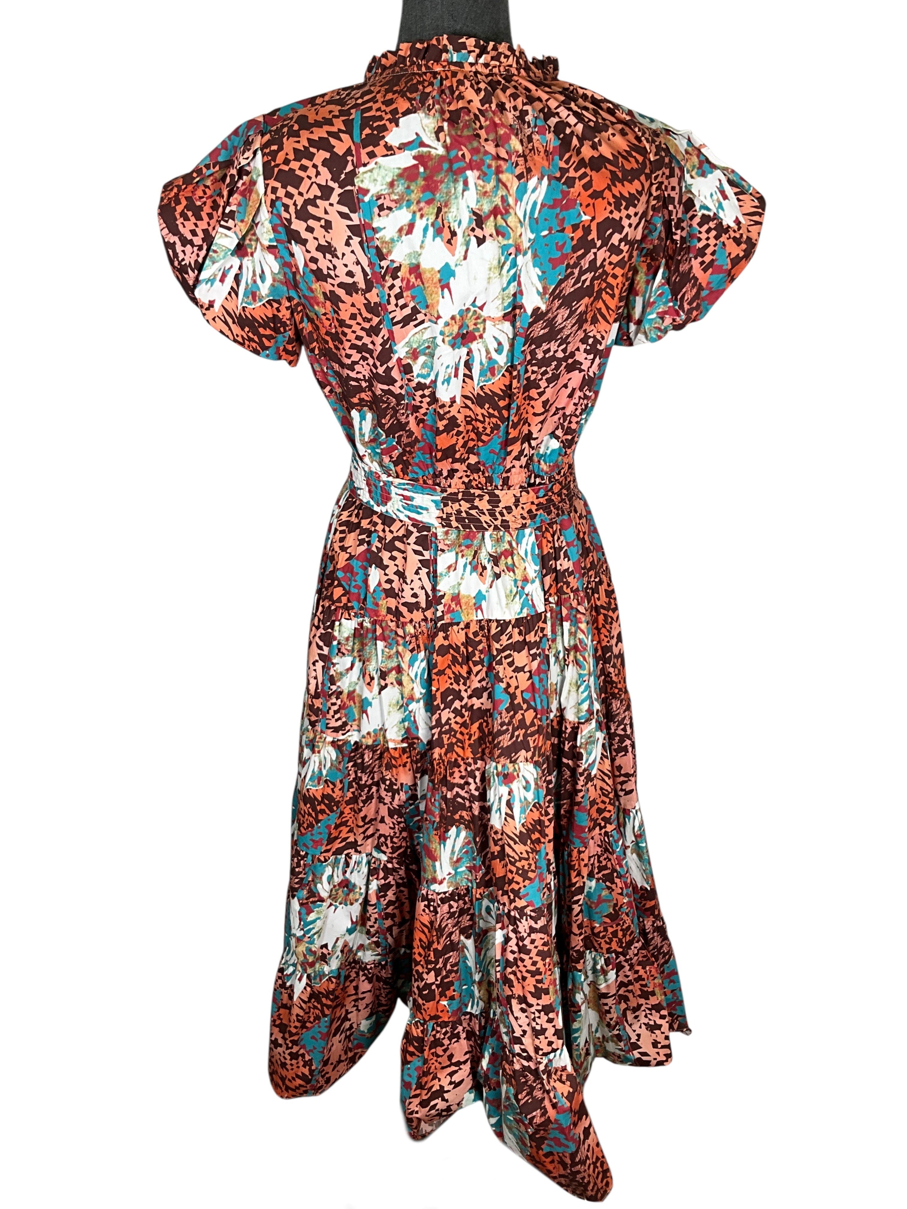 Ulla Johnson Printed Cotton Belted Midi Dress Size M