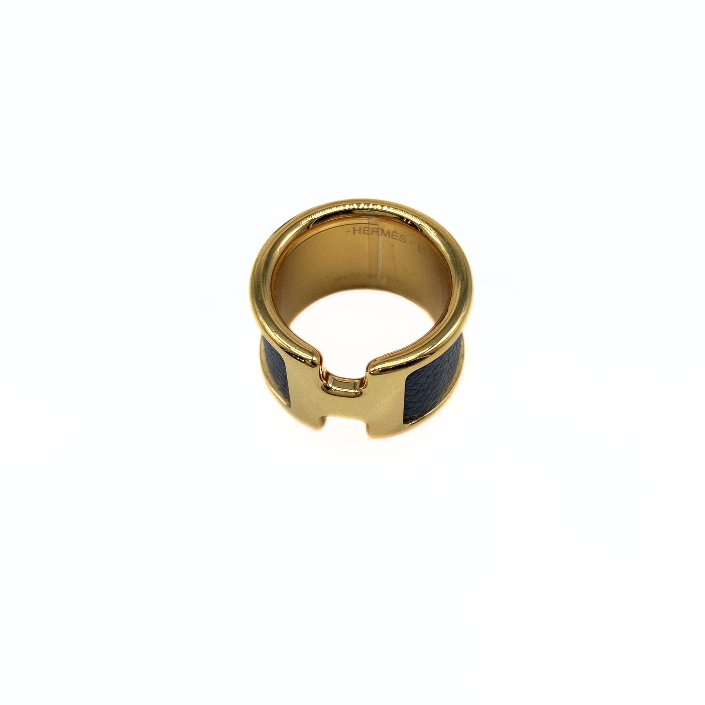Hermes Olympe Black Gold Ring