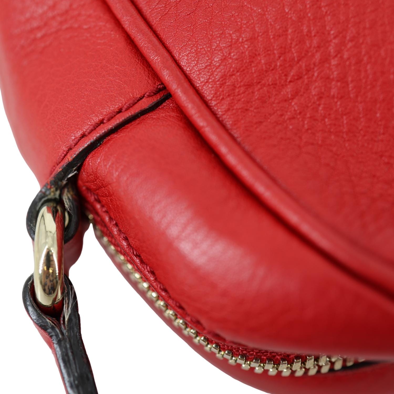 GUCCI Soho Disco Camera Leather Crossbody Bag Red 308364