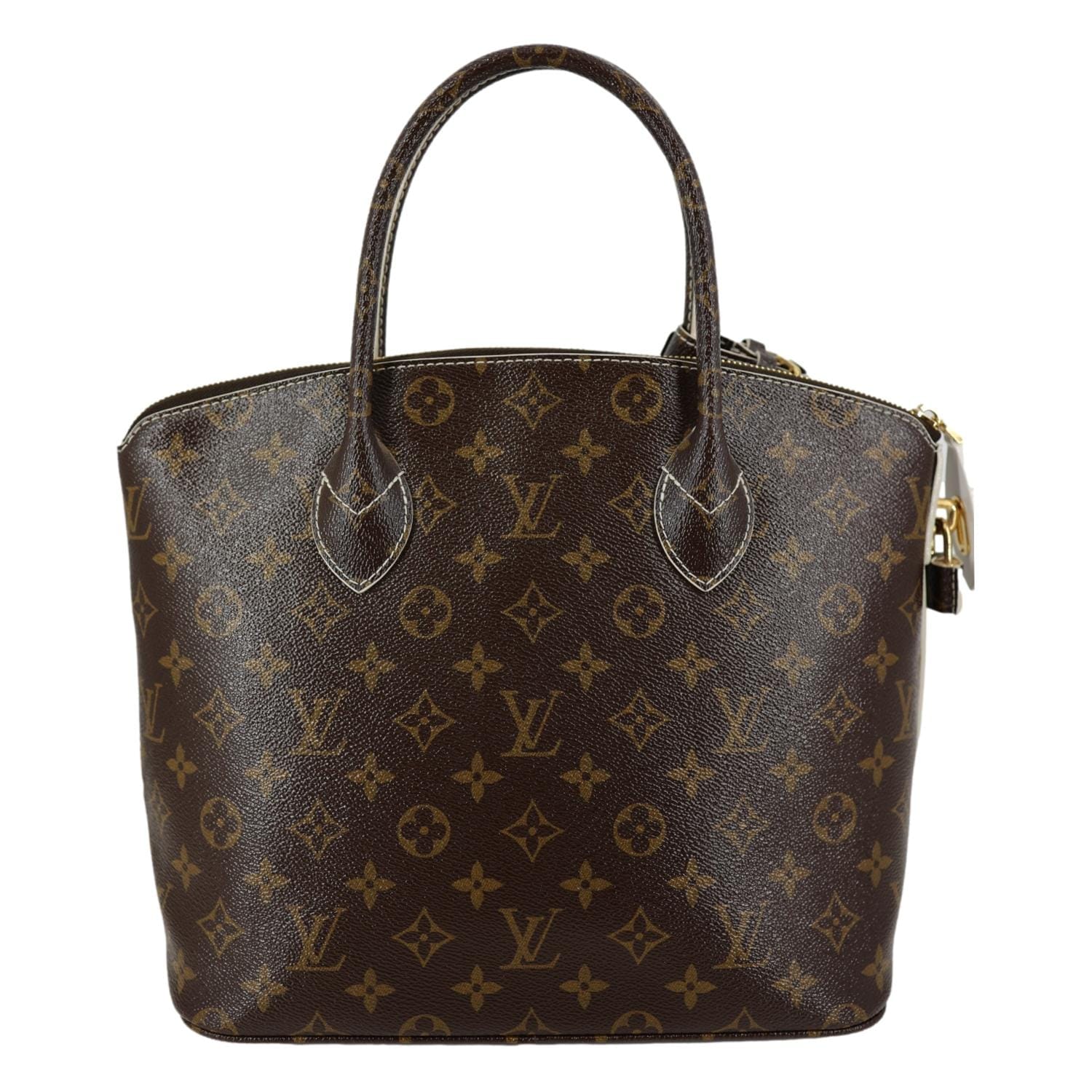 LOUIS VUITTON Fetish Lockit Monogram Canvas Tote Bag Brown