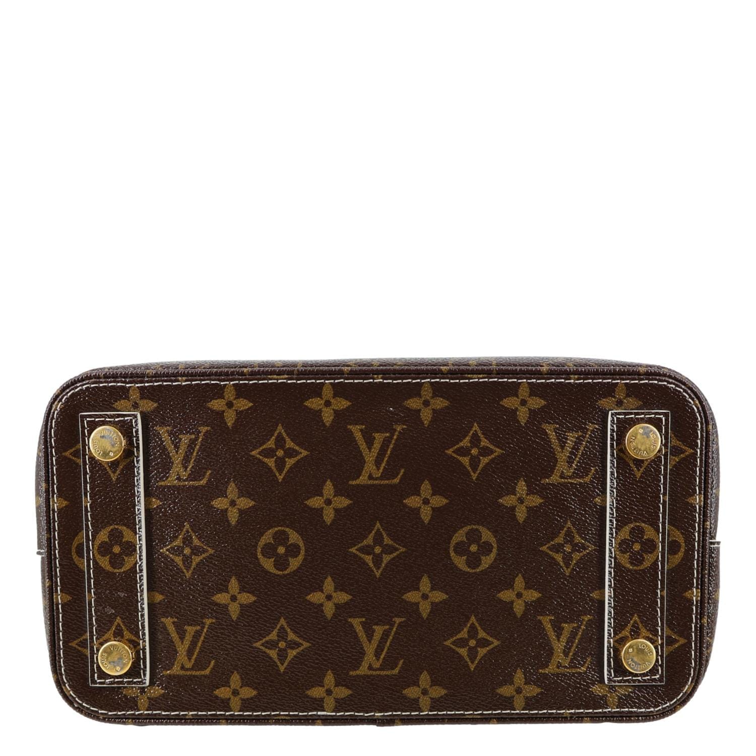 LOUIS VUITTON Fetish Lockit Monogram Canvas Tote Bag Brown