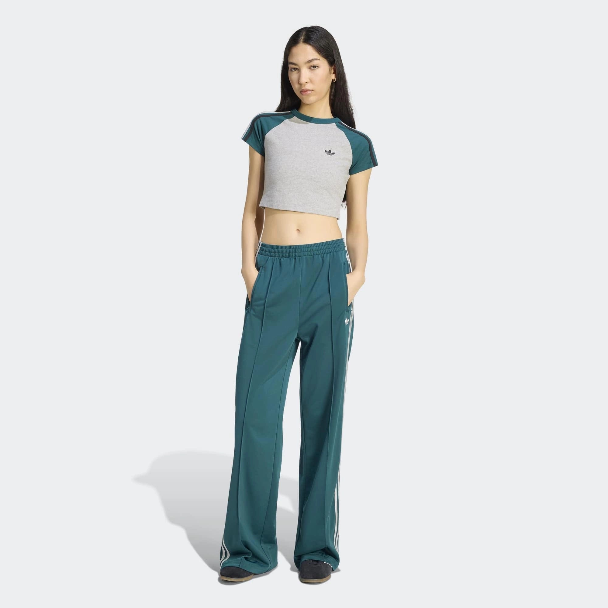 adidas Originals Firebird Loose Damen Track Pants – Rich Green / Grey Two (KS4672)