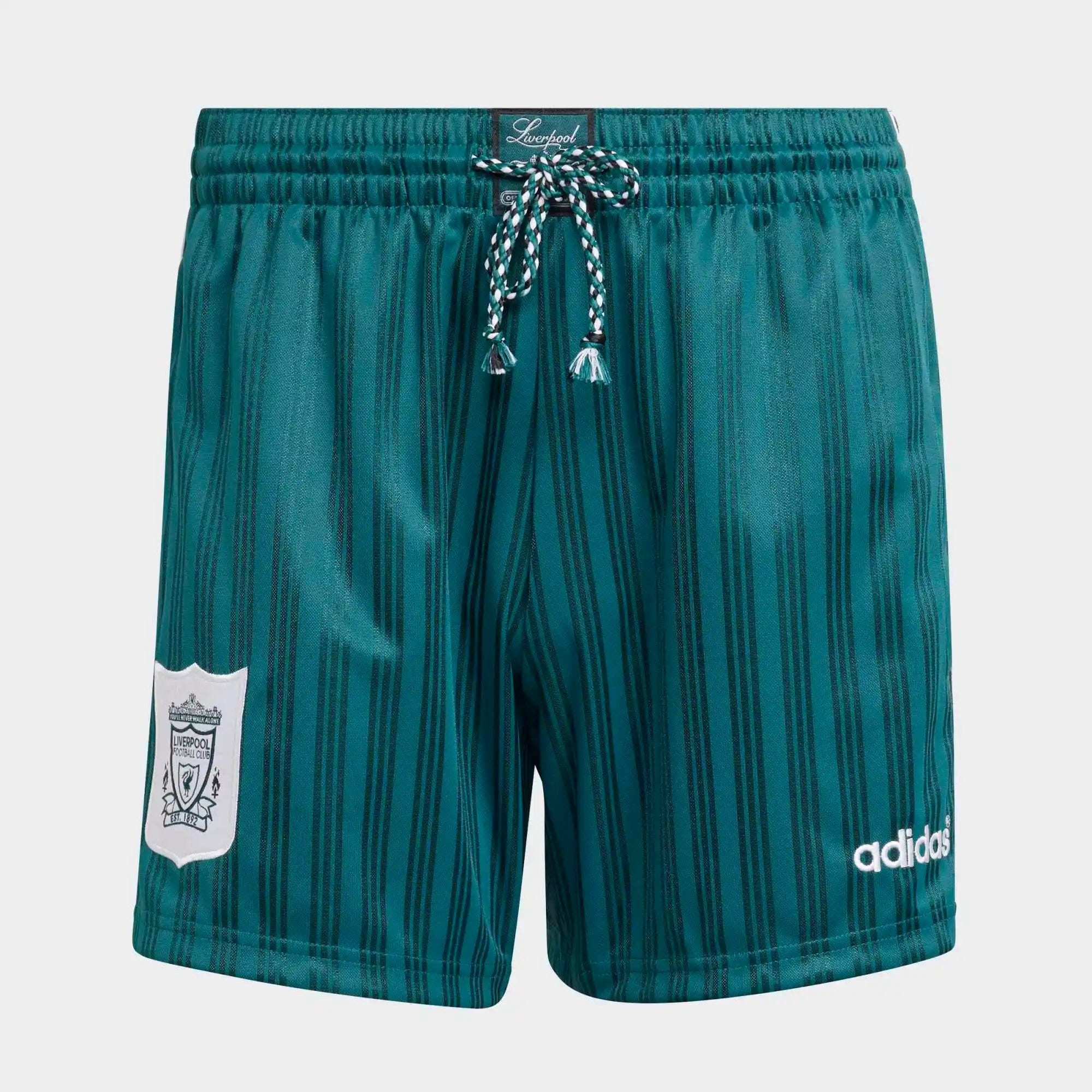 adidas Originals Liverpool FC 1995-96 Retro Shorts – Grün / Weiß (Rich Green)