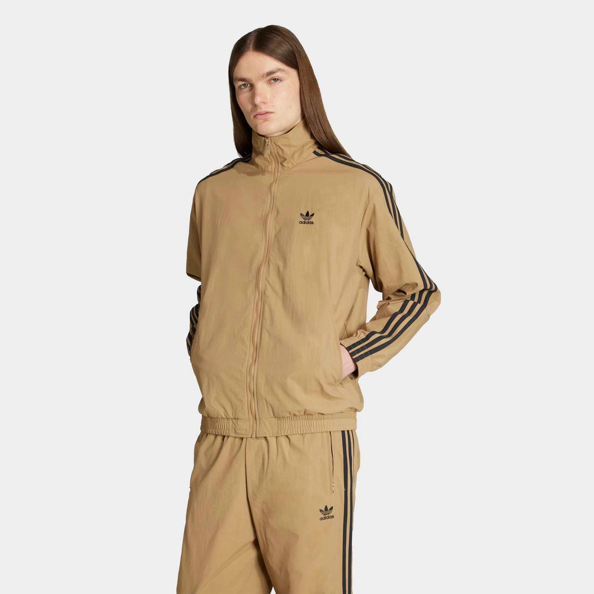 Adidas Originals Adicolor Woven Firebird Jacket - Beige / Black