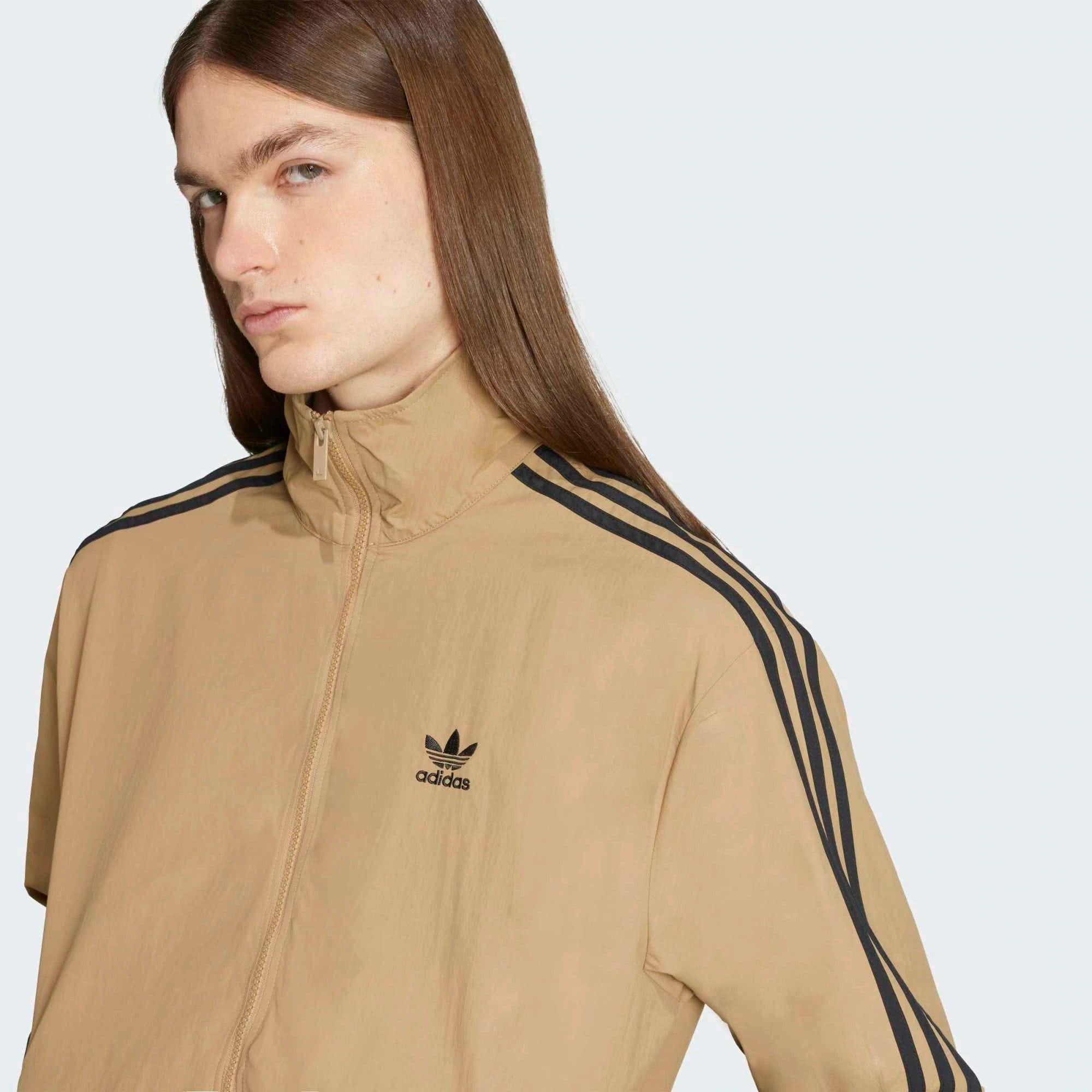 Adidas Originals Adicolor Woven Firebird Jacket - Beige / Black